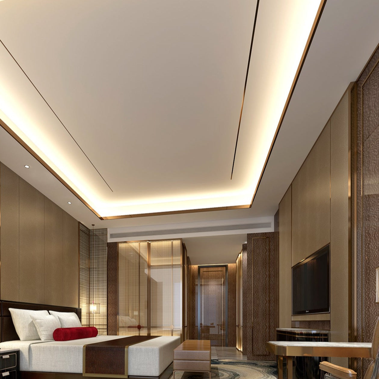 122*300cm WPC DECORATION PANEL BB STITCHING COLOR: HH089 Coral Gold F -  Wall Panels - ebarza Furniture UAE | Shop Modern Furniture in Abu Dhabi & Dubai - مفروشات ايبازرا في الامارات | تسوق اثاث عصري وديكورات مميزة في دبي وابوظبي
