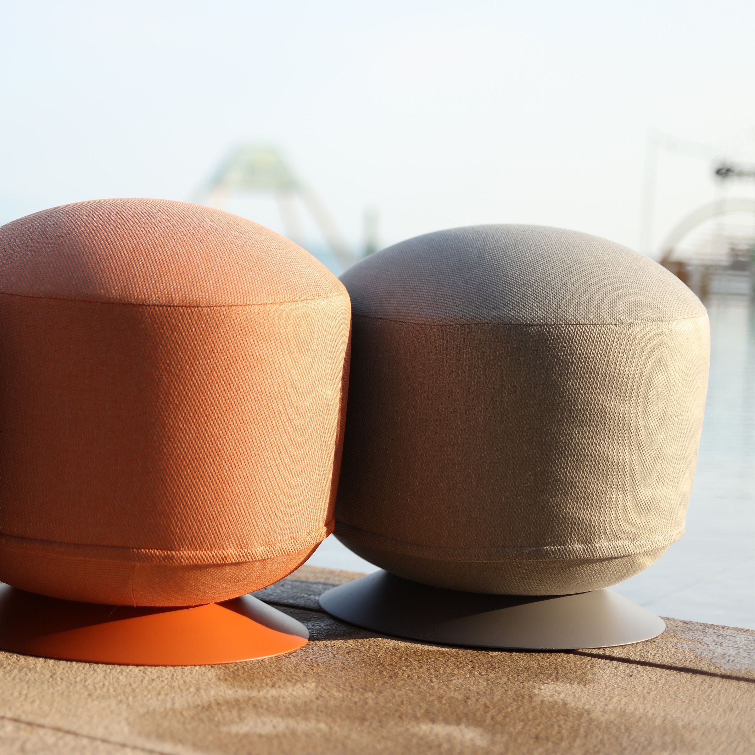 UFO Outdoor Small Stool Sand Matte Pouf Matt-UFO-Pouf -  Outdoor Chairs | UFO كرسي صغير للأماكن الخارجية رملي غير لامع - ebarza Furniture UAE | Shop Modern Furniture in Abu Dhabi & Dubai - مفروشات ايبازرا في الامارات | تسوق اثاث عصري وديكورات مميزة في دبي وابوظبي