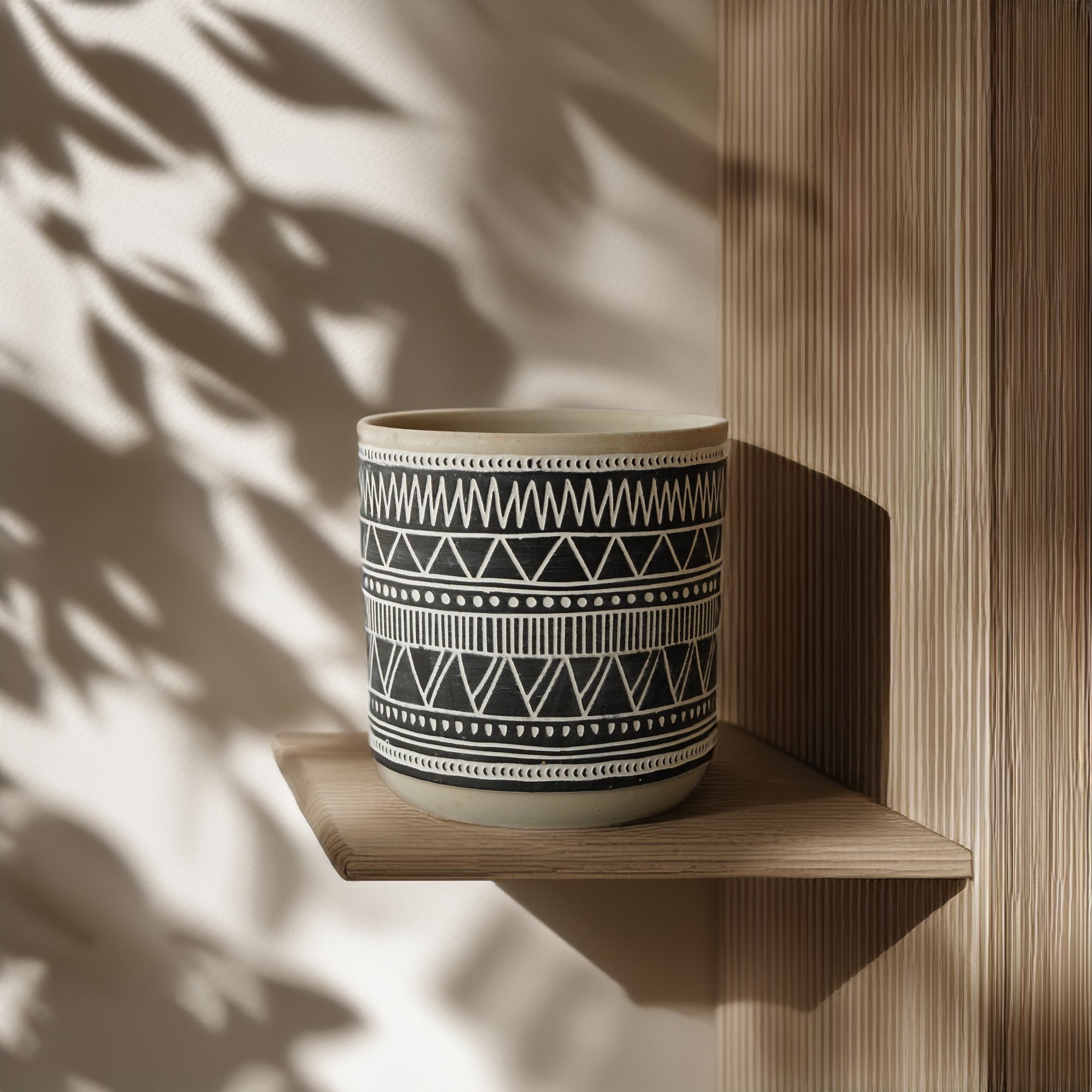 Inverted Chevron Outdoor/indoor Black Cement Planter Box  8040B-55 -  Planter Boxes - ebarza Furniture UAE | Shop Modern Furniture in Abu Dhabi & Dubai - مفروشات ايبازرا في الامارات | تسوق اثاث عصري وديكورات مميزة في دبي وابوظبي