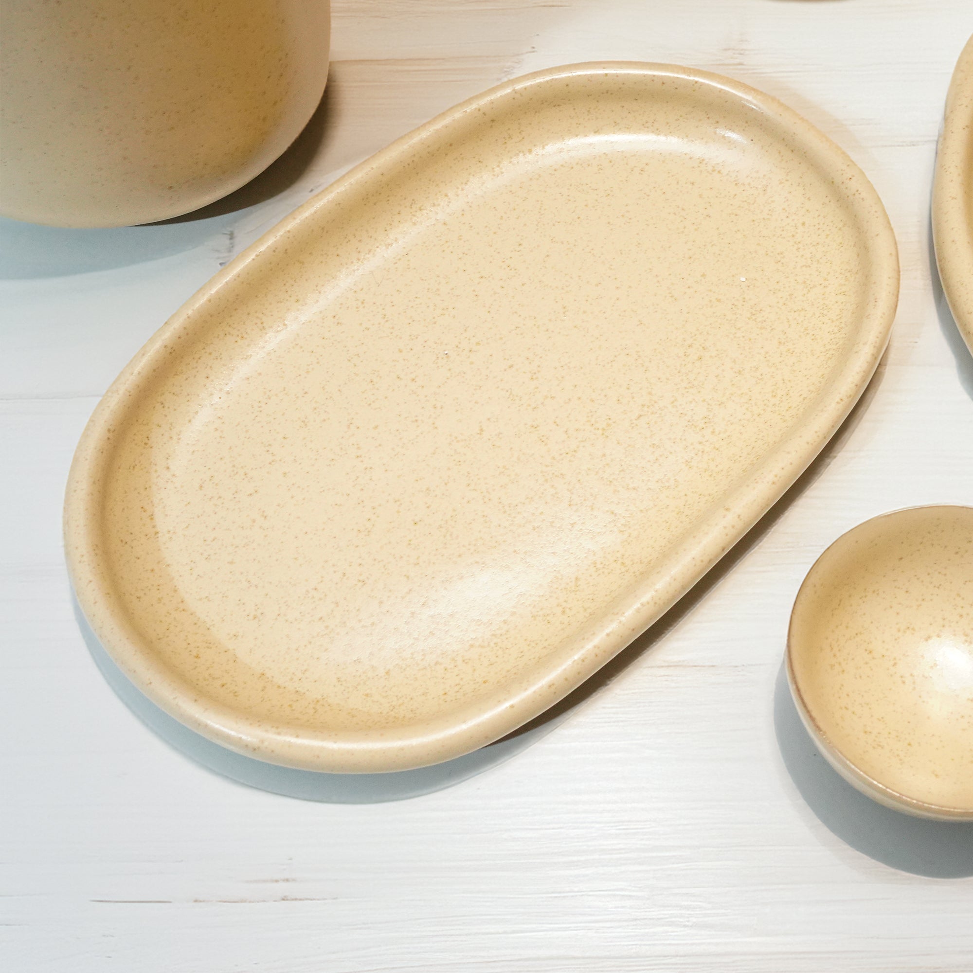 Asian Zen Ceramic Plate E711-P-08211 8.25 -  Plates - ebarza Furniture UAE | Shop Modern Furniture in Abu Dhabi & Dubai - مفروشات ايبازرا في الامارات | تسوق اثاث عصري وديكورات مميزة في دبي وابوظبي