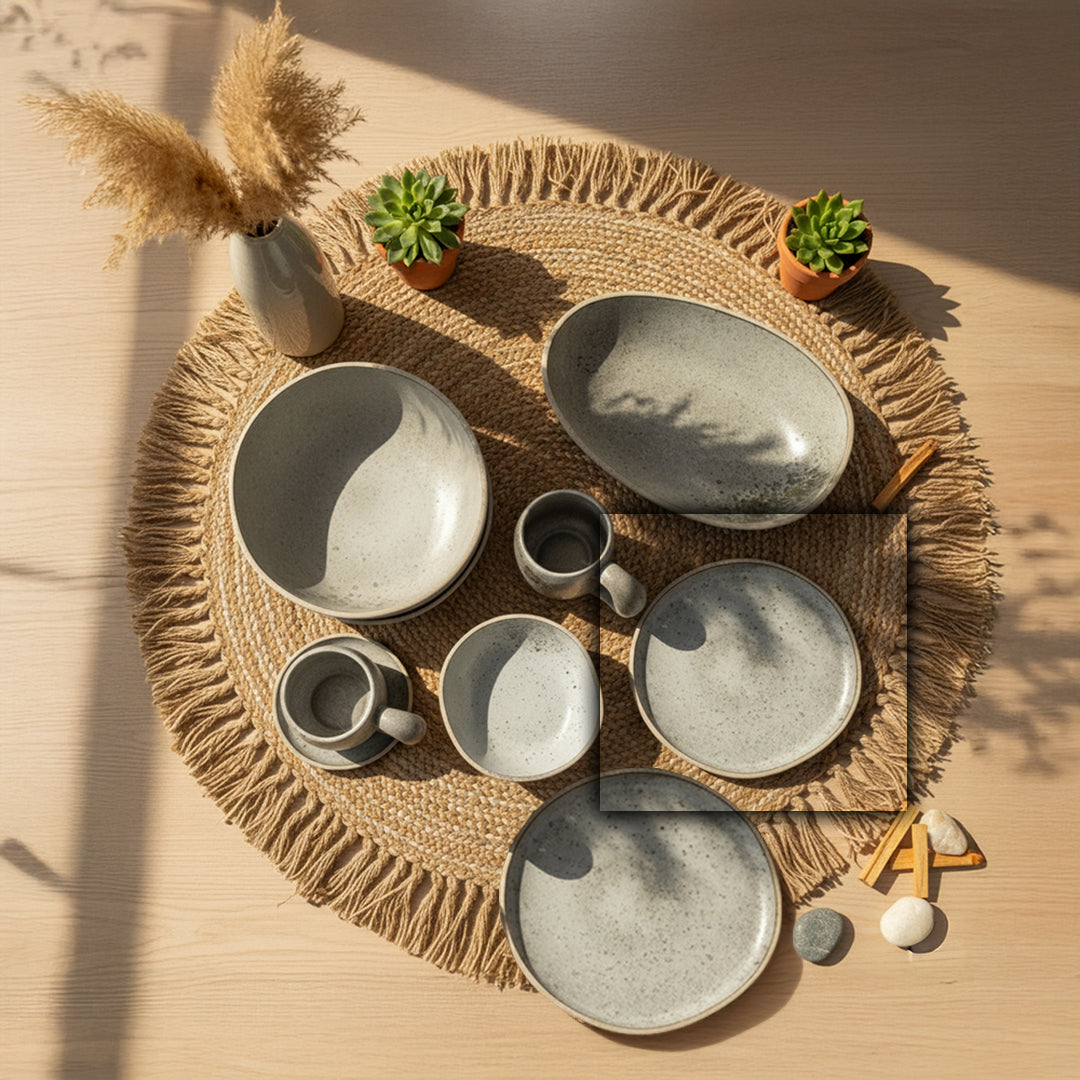 Terra  Ceramic Plate E837-P-08268  9 -  Plates - ebarza Furniture UAE | Shop Modern Furniture in Abu Dhabi & Dubai - مفروشات ايبازرا في الامارات | تسوق اثاث عصري وديكورات مميزة في دبي وابوظبي
