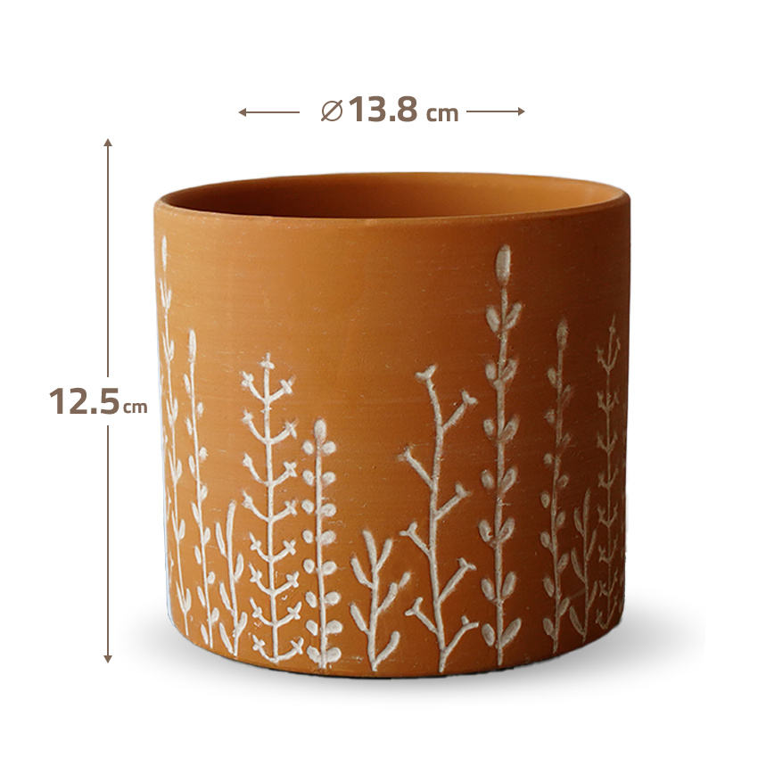 Leafy Branch Outdoor/Indoor Planter Box TERRACOTTA 8064B-162TE -  Planter Boxes - ebarza Furniture UAE | Shop Modern Furniture in Abu Dhabi & Dubai - مفروشات ايبازرا في الامارات | تسوق اثاث عصري وديكورات مميزة في دبي وابوظبي