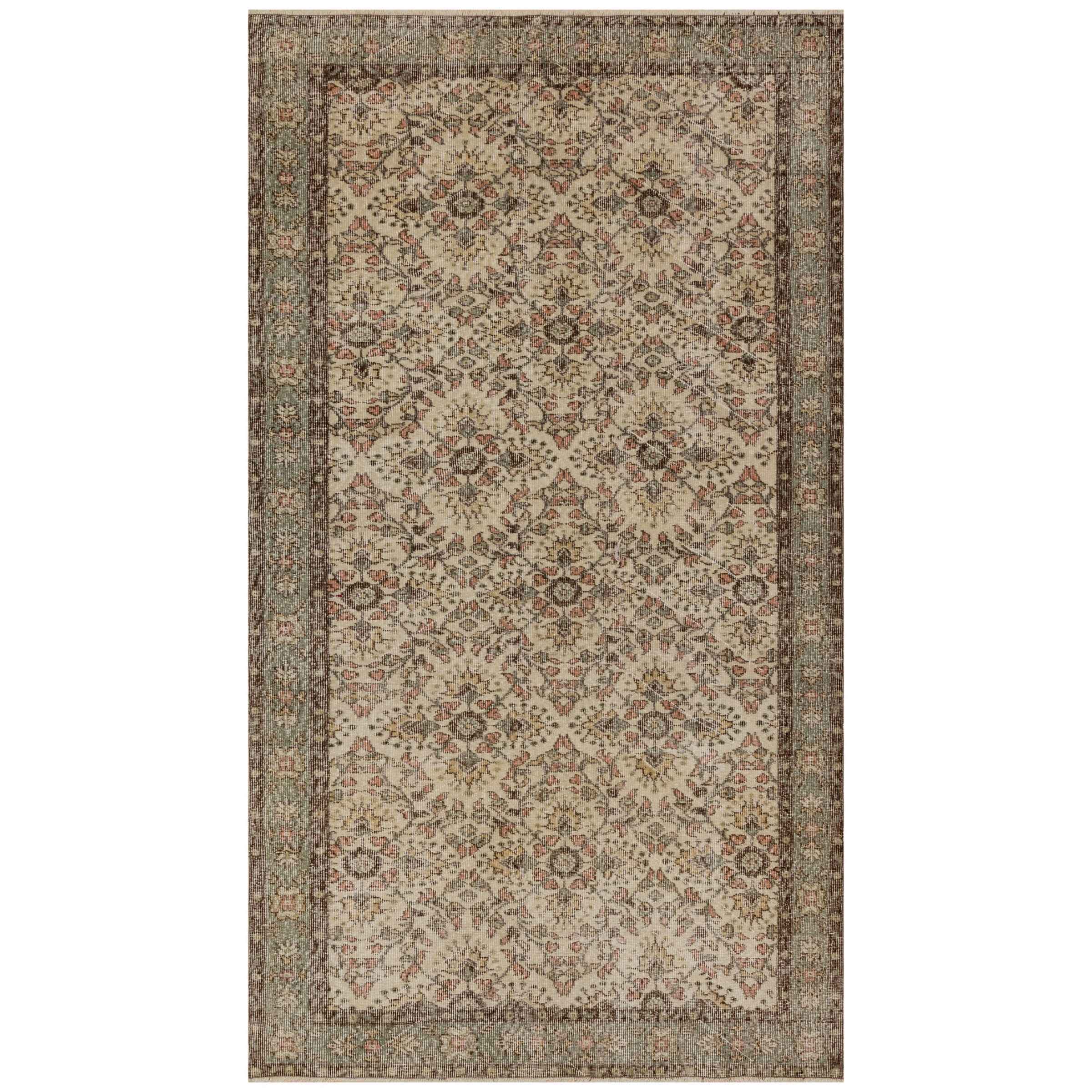 148 X 261 Cm Anatolian Hand Knotted Carpet Vintage Style 7102 -  Rugs - ebarza Furniture UAE | Shop Modern Furniture in Abu Dhabi & Dubai - مفروشات ايبازرا في الامارات | تسوق اثاث عصري وديكورات مميزة في دبي وابوظبي