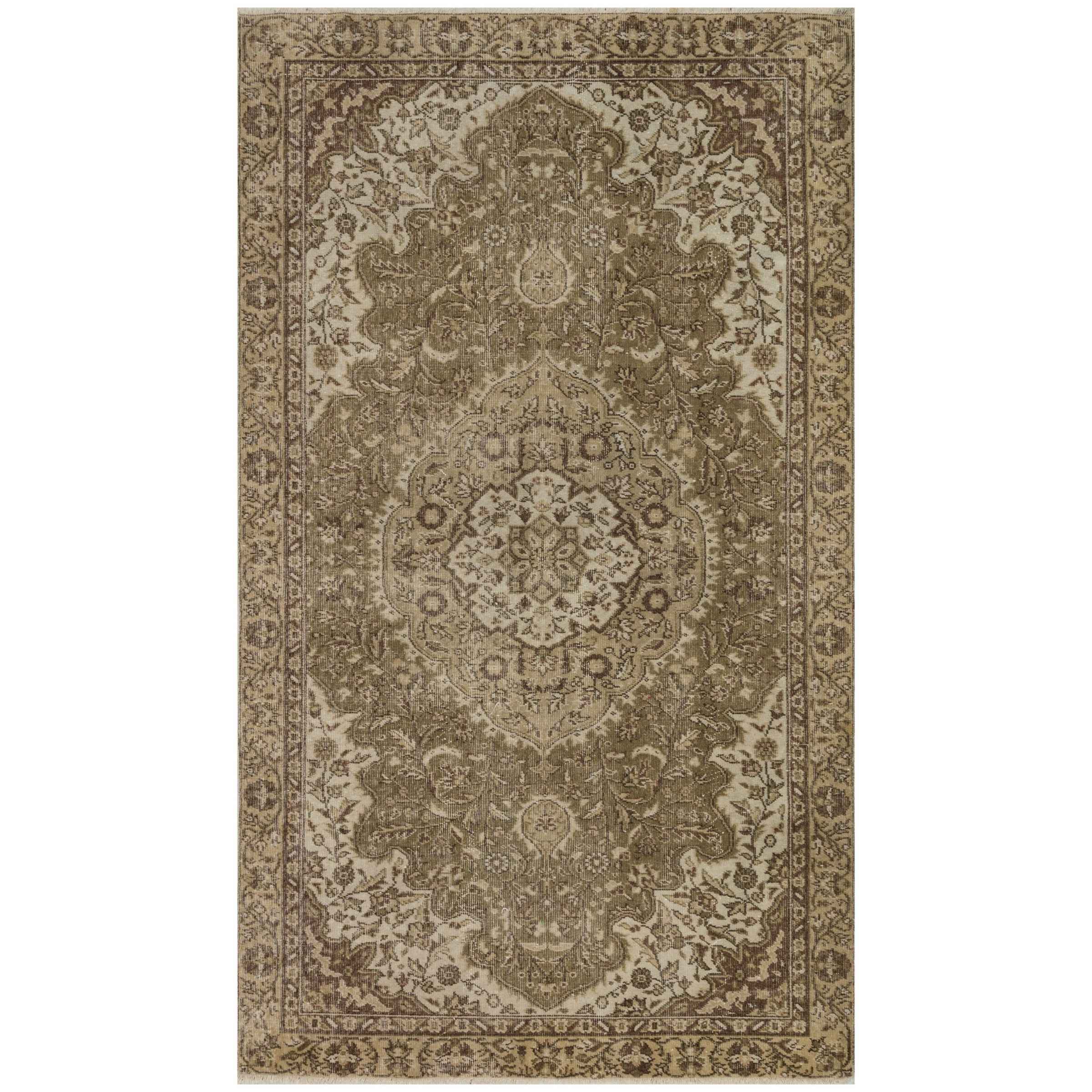 152 X 265 Cm Anatolian Hand Knotted Carpet Vintage Style 8575 -  Rugs - ebarza Furniture UAE | Shop Modern Furniture in Abu Dhabi & Dubai - مفروشات ايبازرا في الامارات | تسوق اثاث عصري وديكورات مميزة في دبي وابوظبي