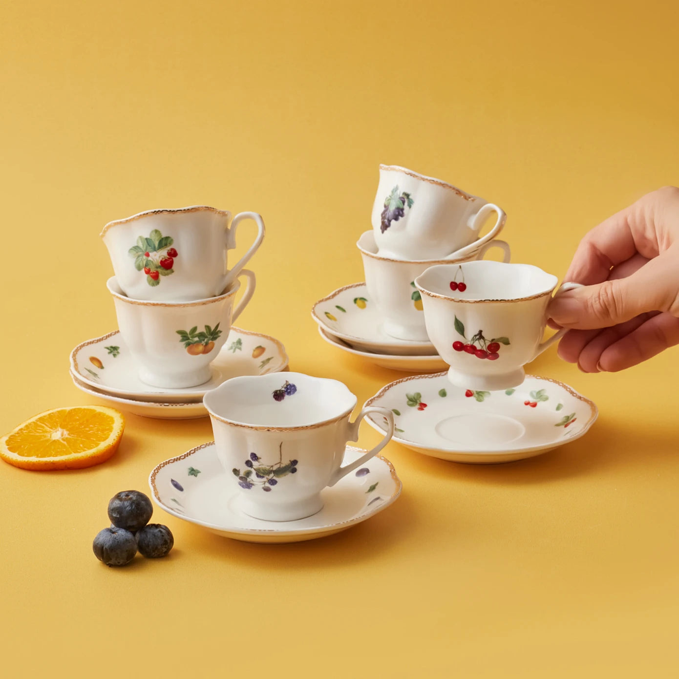 Karaca Nostalgia 6 Person Coffee Cup Set 80 ml 153.03.06.7603 -  Coffee Sets - ebarza Furniture UAE | Shop Modern Furniture in Abu Dhabi & Dubai - مفروشات ايبازرا في الامارات | تسوق اثاث عصري وديكورات مميزة في دبي وابوظبي