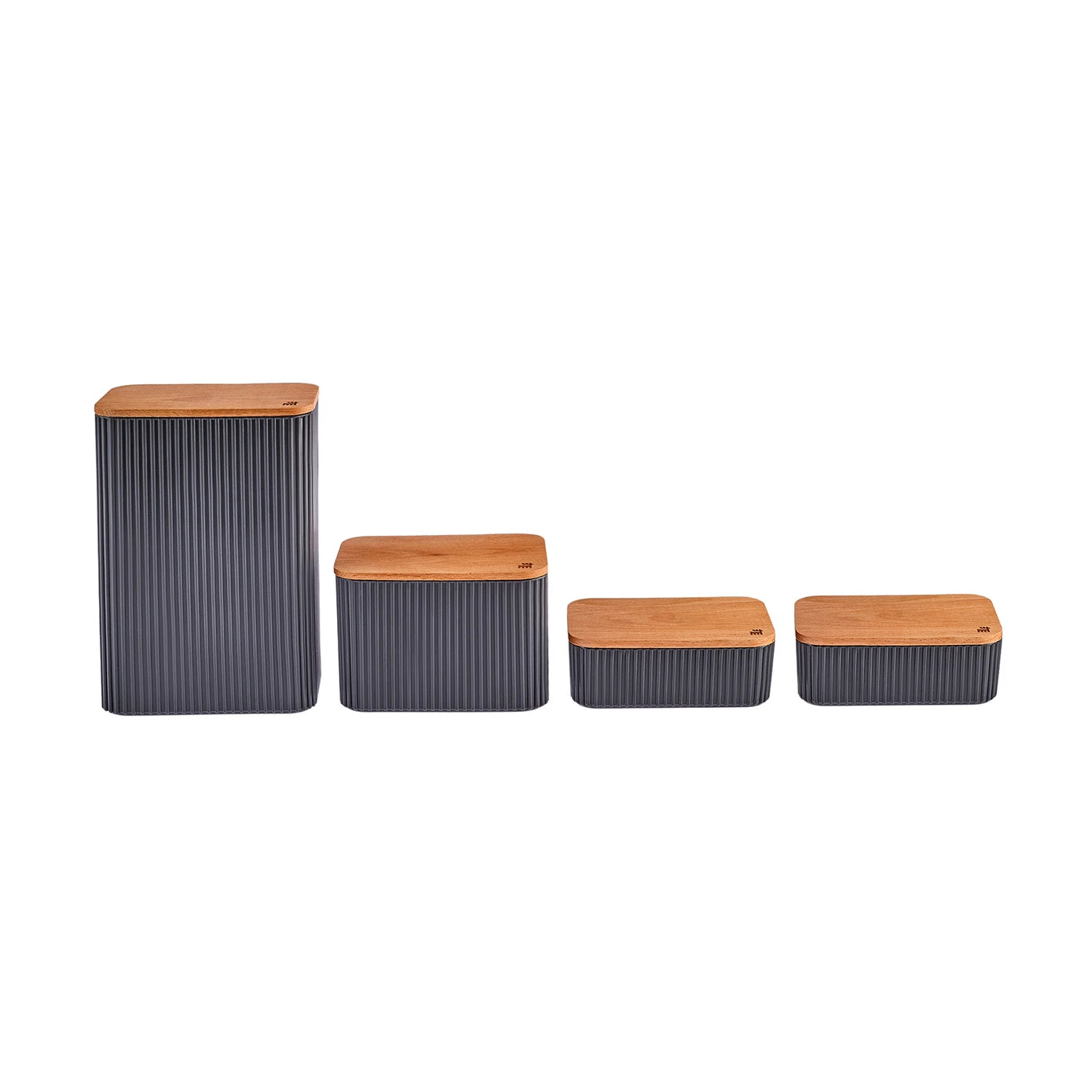 Karaca Massimo 4-Piece Storage Box Set Anthracite 153.09.01.0576 -  Spice Sets - ebarza Furniture UAE | Shop Modern Furniture in Abu Dhabi & Dubai - مفروشات ايبازرا في الامارات | تسوق اثاث عصري وديكورات مميزة في دبي وابوظبي