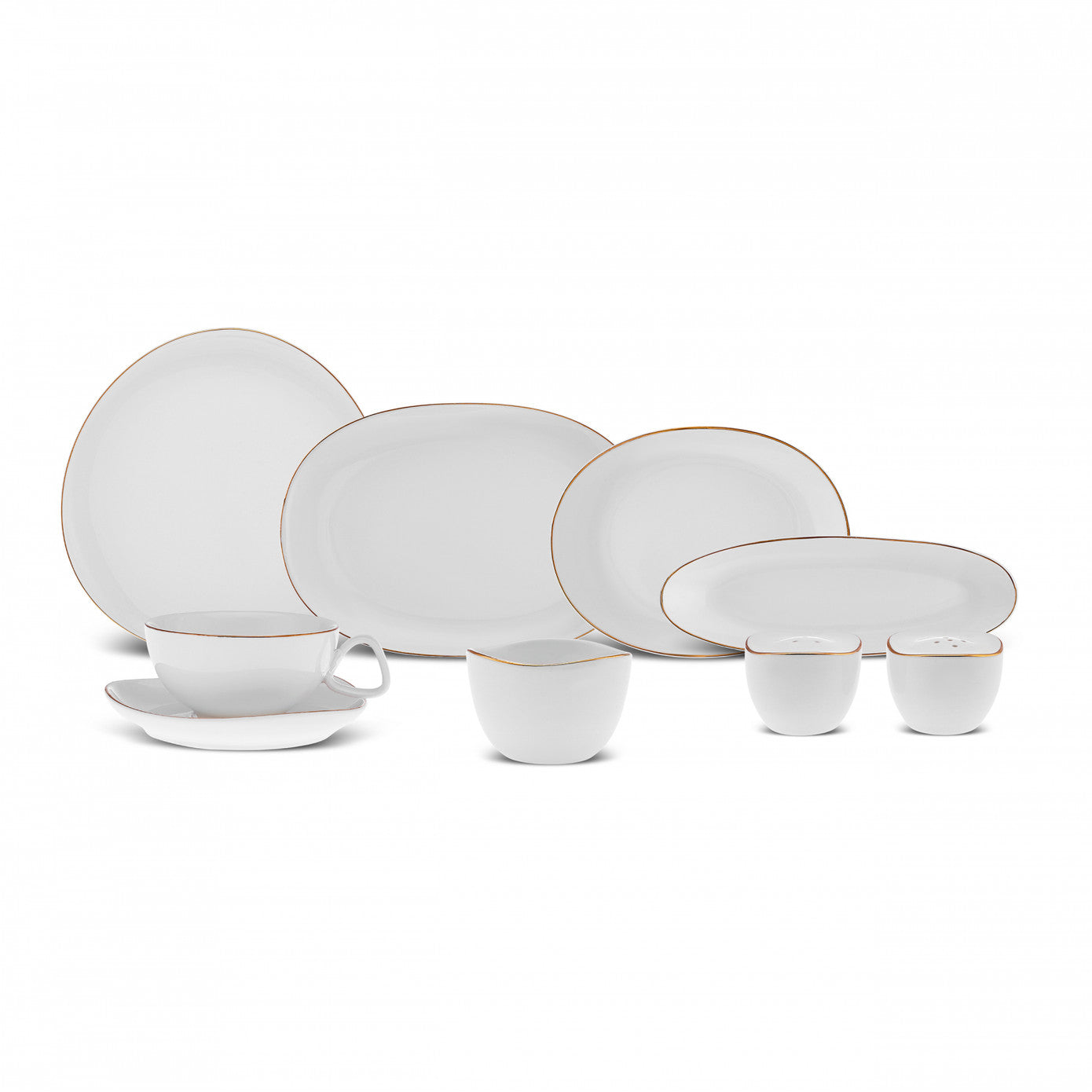 Karaca Streamline Middle Porcelain 34 Piece 6 Person Breakfast/Serving Set Gold 153.09.01.2973 -  Dinnerware Sets - ebarza Furniture UAE | Shop Modern Furniture in Abu Dhabi & Dubai - مفروشات ايبازرا في الامارات | تسوق اثاث عصري وديكورات مميزة في دبي وابوظبي