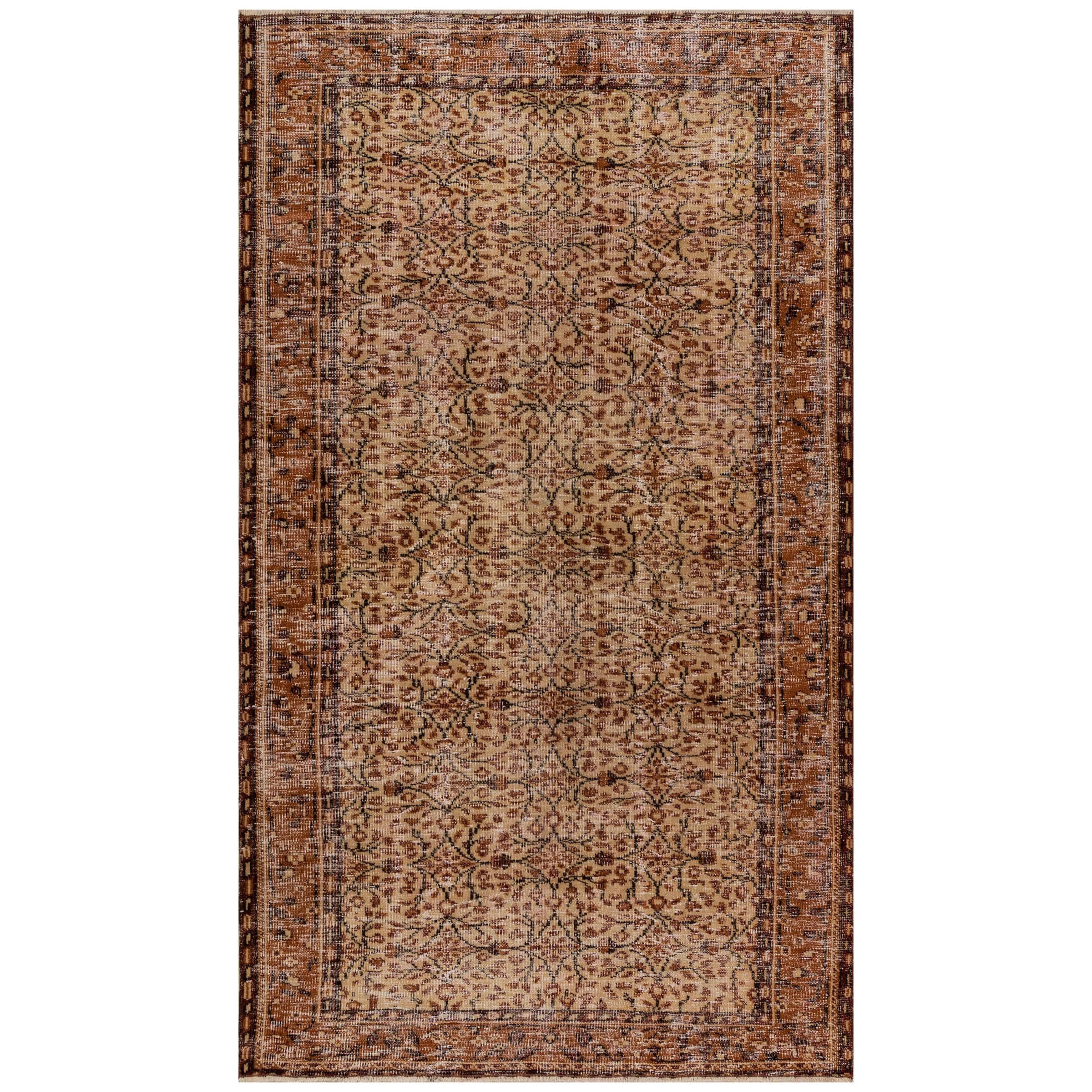159 X 268 Anatolian Hand  Knotted Carpet Vintage Style 7256 -  Rugs - ebarza Furniture UAE | Shop Modern Furniture in Abu Dhabi & Dubai - مفروشات ايبازرا في الامارات | تسوق اثاث عصري وديكورات مميزة في دبي وابوظبي