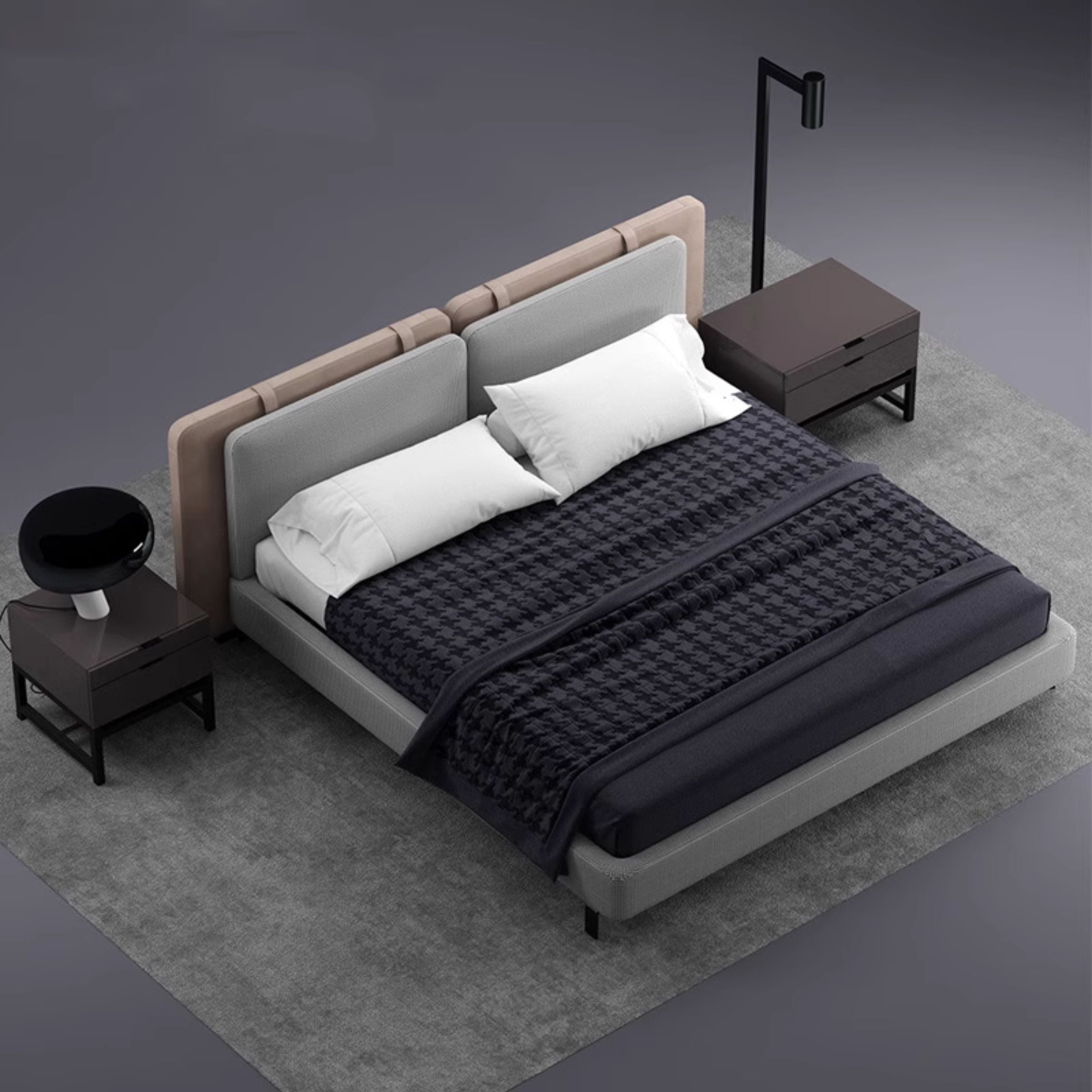 Palermo King Size Bed MLL-F01 -  Bedsteads - ebarza Furniture UAE | Shop Modern Furniture in Abu Dhabi & Dubai - مفروشات ايبازرا في الامارات | تسوق اثاث عصري وديكورات مميزة في دبي وابوظبي