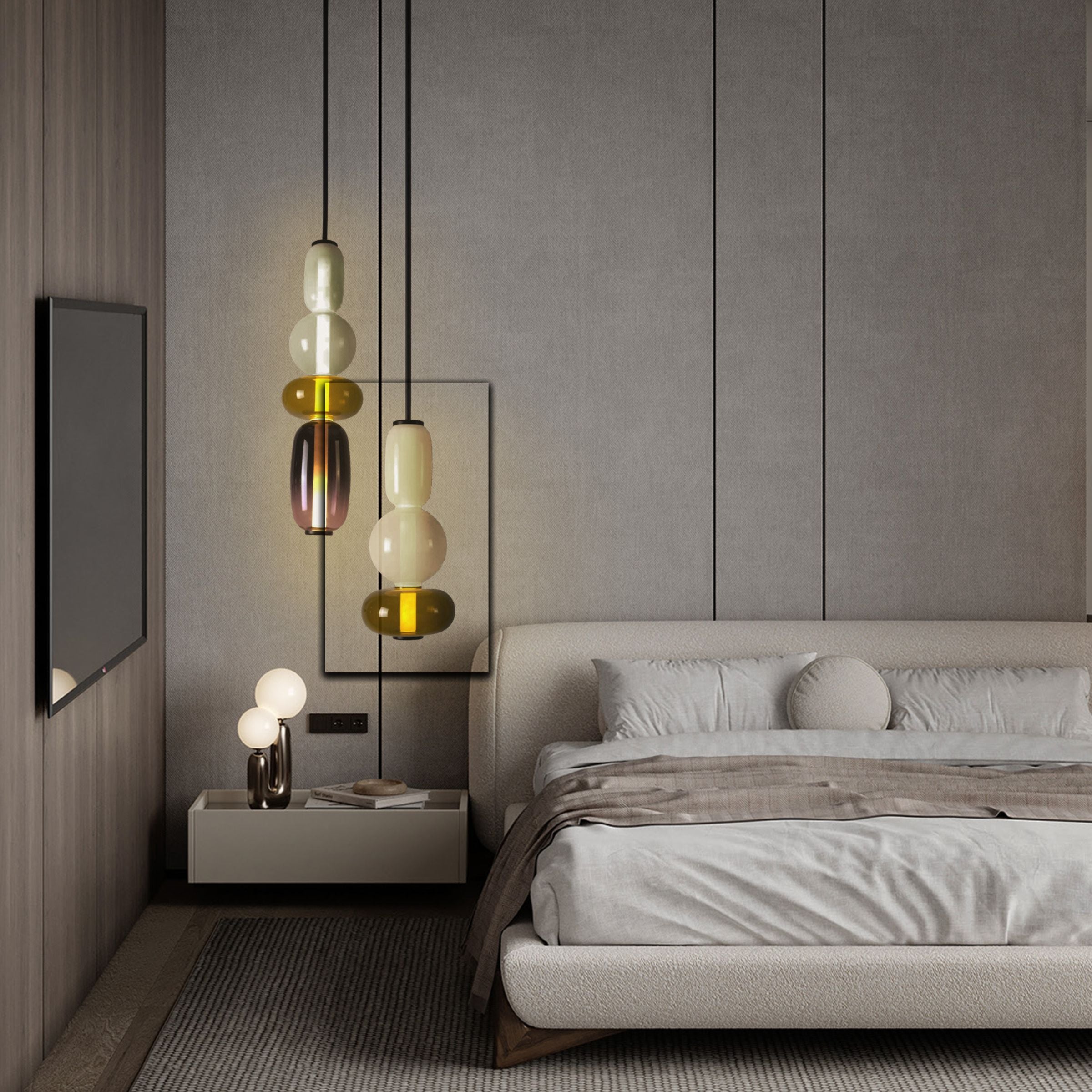 Stellar Strands Pendant Lamp 3-Glasses  CY-DD-1052-3G -  Pendant Lamps - ebarza Furniture UAE | Shop Modern Furniture in Abu Dhabi & Dubai - مفروشات ايبازرا في الامارات | تسوق اثاث عصري وديكورات مميزة في دبي وابوظبي