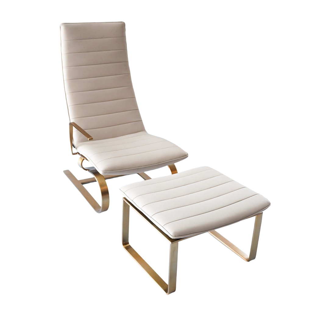 Right arm chair with Ottoman CC-OTT-302R -  Lounge Chairs - ebarza Furniture UAE | Shop Modern Furniture in Abu Dhabi & Dubai - مفروشات ايبازرا في الامارات | تسوق اثاث عصري وديكورات مميزة في دبي وابوظبي