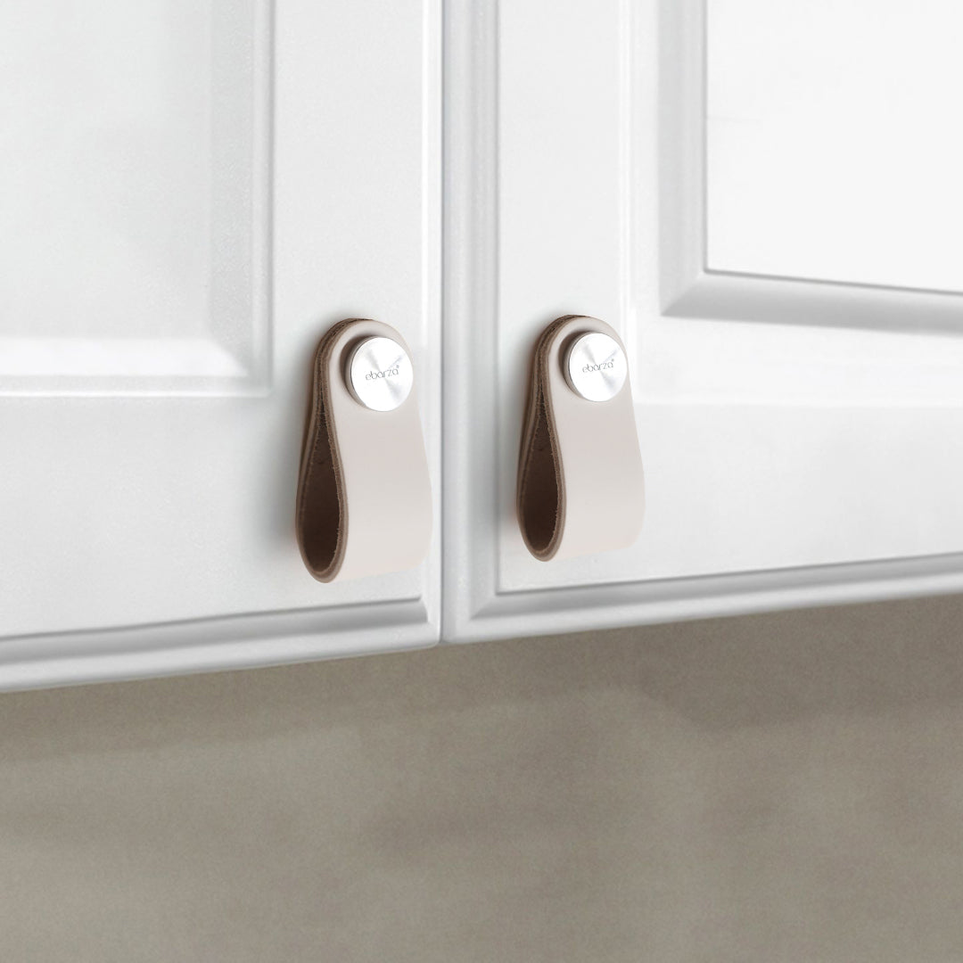 Cowhide Layer & SS Button Knob - 588-Knob-5 -  Door Handles - ebarza Furniture UAE | Shop Modern Furniture in Abu Dhabi & Dubai - مفروشات ايبازرا في الامارات | تسوق اثاث عصري وديكورات مميزة في دبي وابوظبي