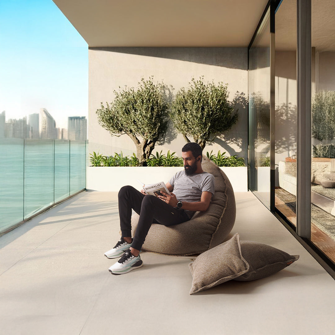 La-Concha Brown Sunproof 100% Olefin Bean Bag 508-BB -  Bean Bag - ebarza Furniture UAE | Shop Modern Furniture in Abu Dhabi & Dubai - مفروشات ايبازرا في الامارات | تسوق اثاث عصري وديكورات مميزة في دبي وابوظبي