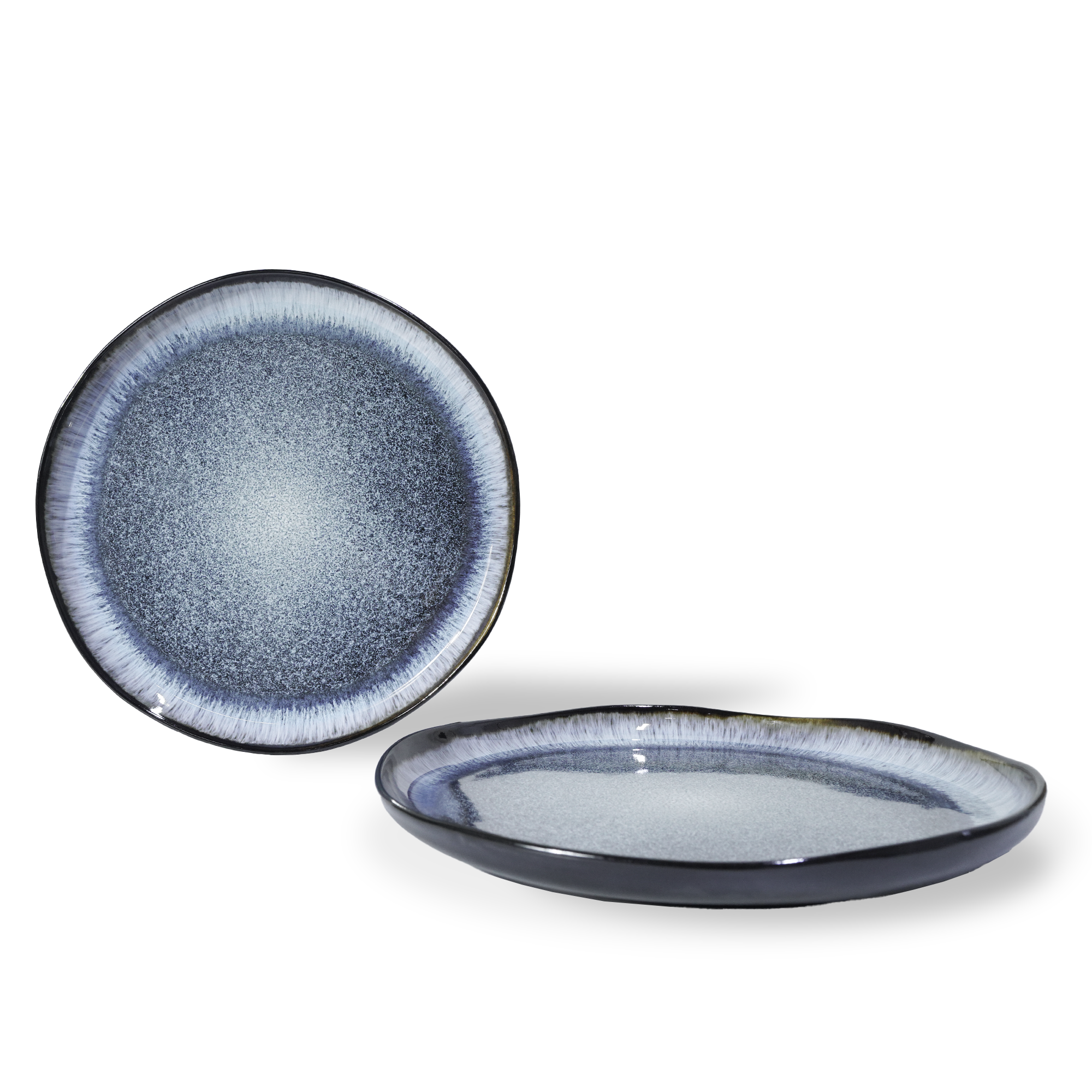 Blue Wave Dinner Plate Black and Blue  HZ3092 -  Plates - ebarza Furniture UAE | Shop Modern Furniture in Abu Dhabi & Dubai - مفروشات ايبازرا في الامارات | تسوق اثاث عصري وديكورات مميزة في دبي وابوظبي