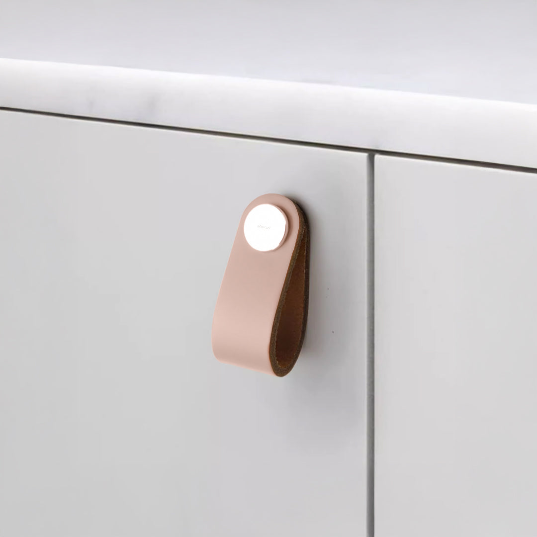 Cowhide Layer & SS Button Knob - 588-Knob-3 -  Door Handles - ebarza Furniture UAE | Shop Modern Furniture in Abu Dhabi & Dubai - مفروشات ايبازرا في الامارات | تسوق اثاث عصري وديكورات مميزة في دبي وابوظبي