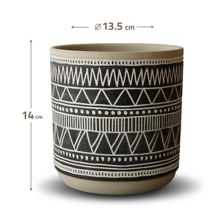 Inverted Chevron Outdoor/indoor Black Cement Planter Box  8040B-55 -  Planter Boxes - ebarza Furniture UAE | Shop Modern Furniture in Abu Dhabi & Dubai - مفروشات ايبازرا في الامارات | تسوق اثاث عصري وديكورات مميزة في دبي وابوظبي