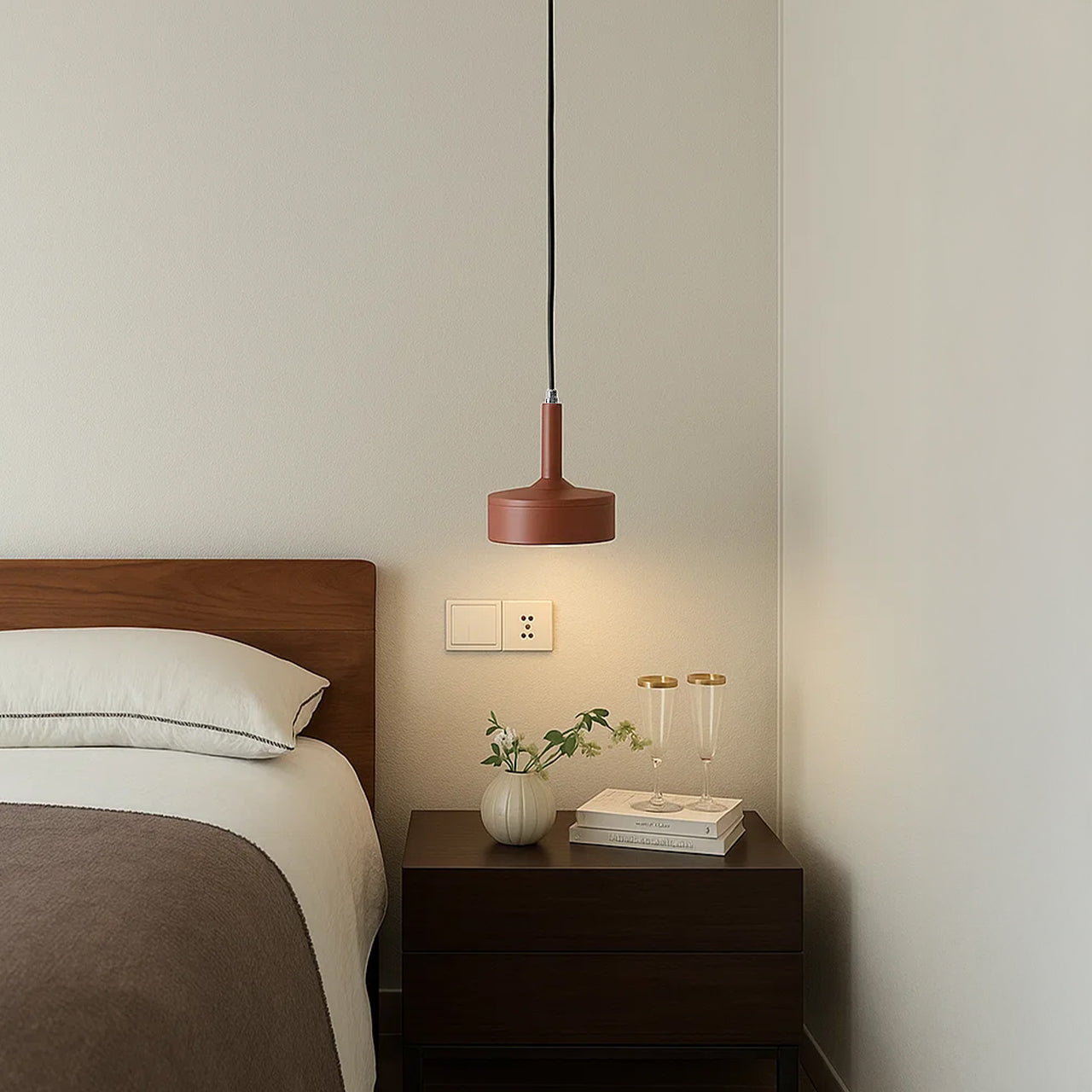 SkyNest Pendant Lamp LWD538- Sandy Red -  Pendant Lamps - ebarza Furniture UAE | Shop Modern Furniture in Abu Dhabi & Dubai - مفروشات ايبازرا في الامارات | تسوق اثاث عصري وديكورات مميزة في دبي وابوظبي