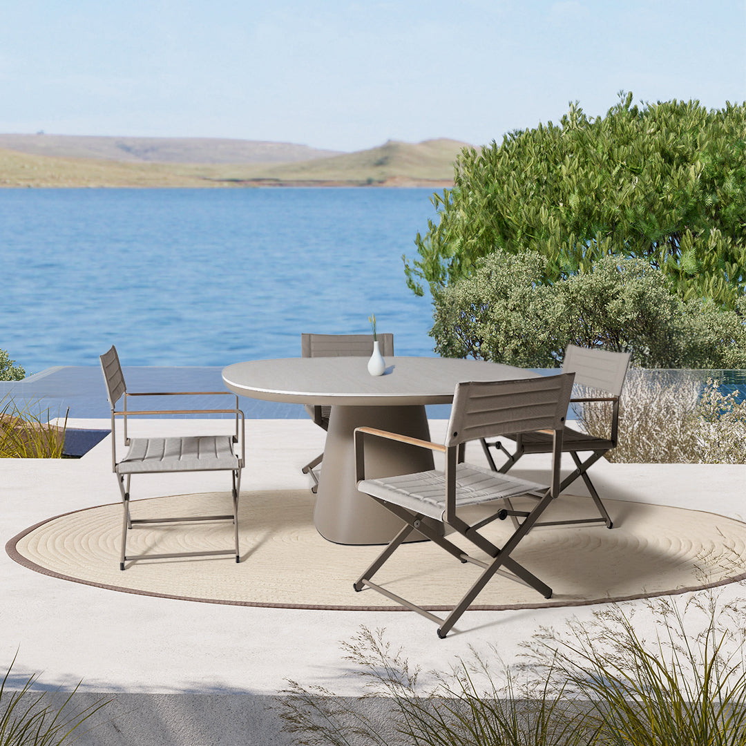Pre-order 35 Days Delivery Cayenne Outdoor Ceramic Top Dining Table 150cm - AM9030N47CER+AL5540H37ALU/Cayenne -  Outdoor Tables - ebarza Furniture UAE | Shop Modern Furniture in Abu Dhabi & Dubai - مفروشات ايبازرا في الامارات | تسوق اثاث عصري وديكورات مميزة في دبي وابوظبي