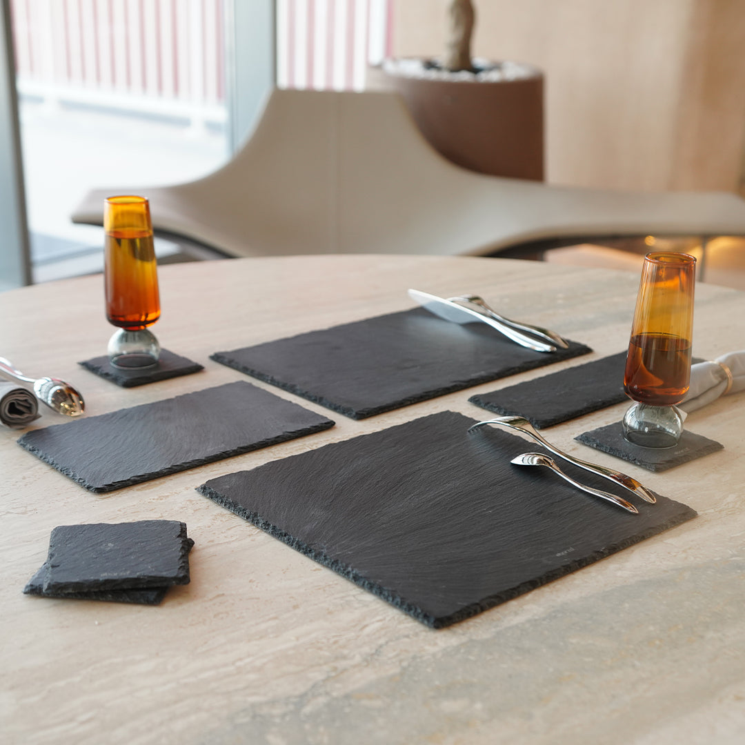 Slate Serving Board Rough Chipped Edges 26x16cm - CKPL2616B -  Trays - ebarza Furniture UAE | Shop Modern Furniture in Abu Dhabi & Dubai - مفروشات ايبازرا في الامارات | تسوق اثاث عصري وديكورات مميزة في دبي وابوظبي