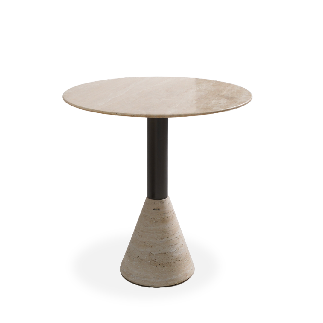 Pre-order 65 Days Delivery Madridl Travertine Marble Dining Table ST8644-70A-Gun black -  Side Tables - ebarza Furniture UAE | Shop Modern Furniture in Abu Dhabi & Dubai - مفروشات ايبازرا في الامارات | تسوق اثاث عصري وديكورات مميزة في دبي وابوظبي