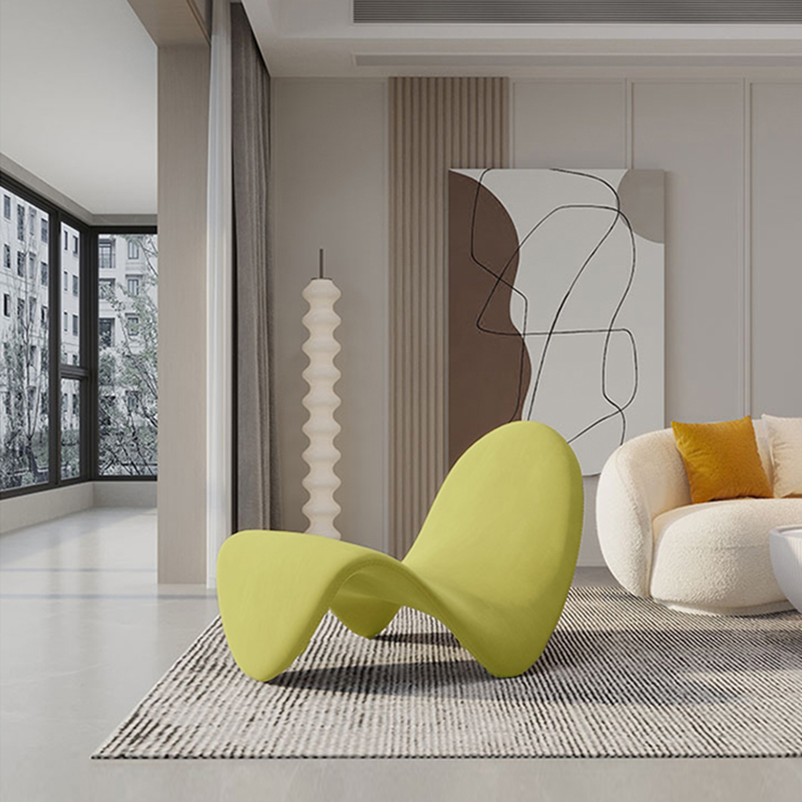 Green Worm Lounge Chair MLL-A42 Green -  Lounge Chairs - ebarza Furniture UAE | Shop Modern Furniture in Abu Dhabi & Dubai - مفروشات ايبازرا في الامارات | تسوق اثاث عصري وديكورات مميزة في دبي وابوظبي