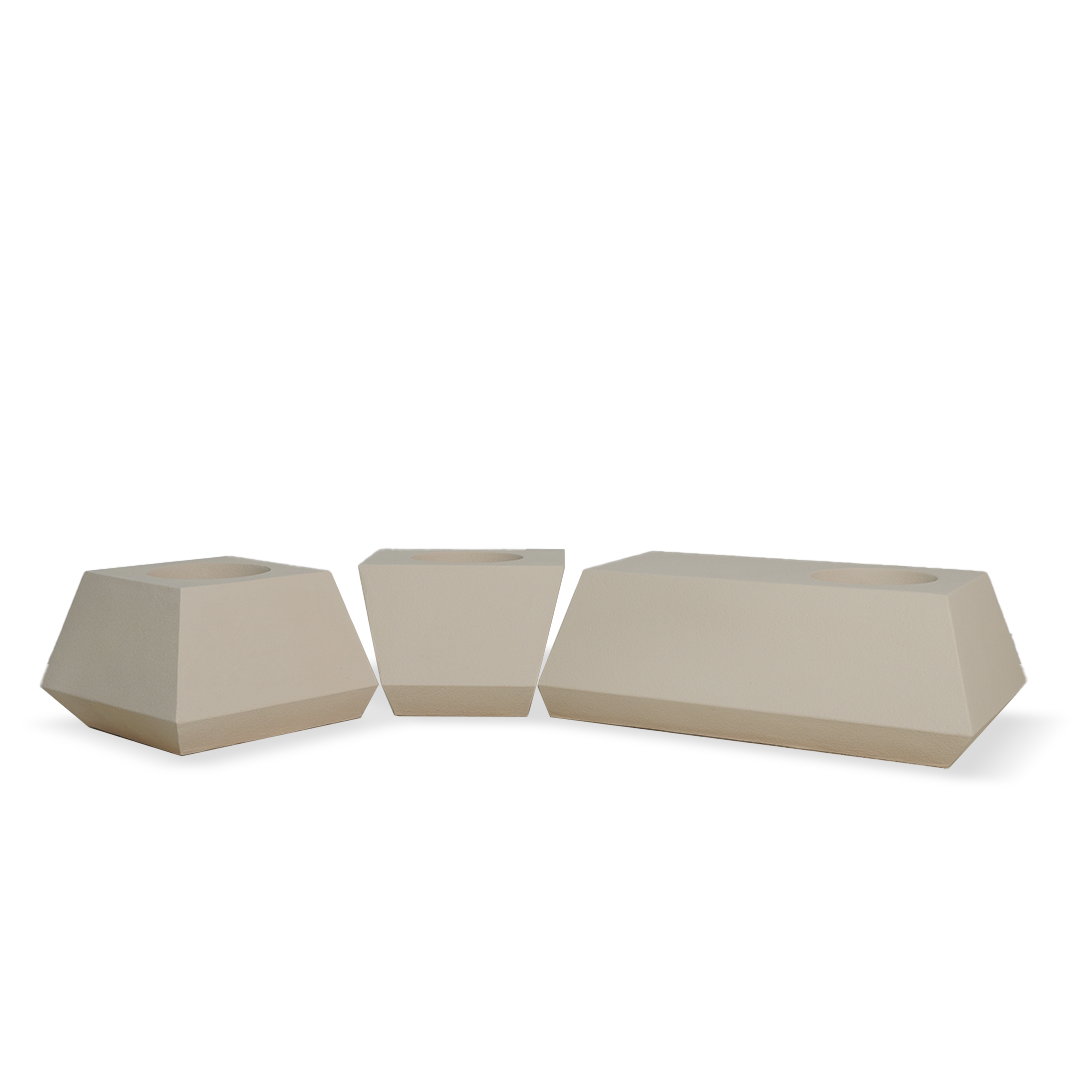 Set Of 3 Outdoor/Indoor Fiberglass Concrete Planter Box And Bench Xk-5040A+B+C - Beige -  Planter Boxes - ebarza Furniture UAE | Shop Modern Furniture in Abu Dhabi & Dubai - مفروشات ايبازرا في الامارات | تسوق اثاث عصري وديكورات مميزة في دبي وابوظبي