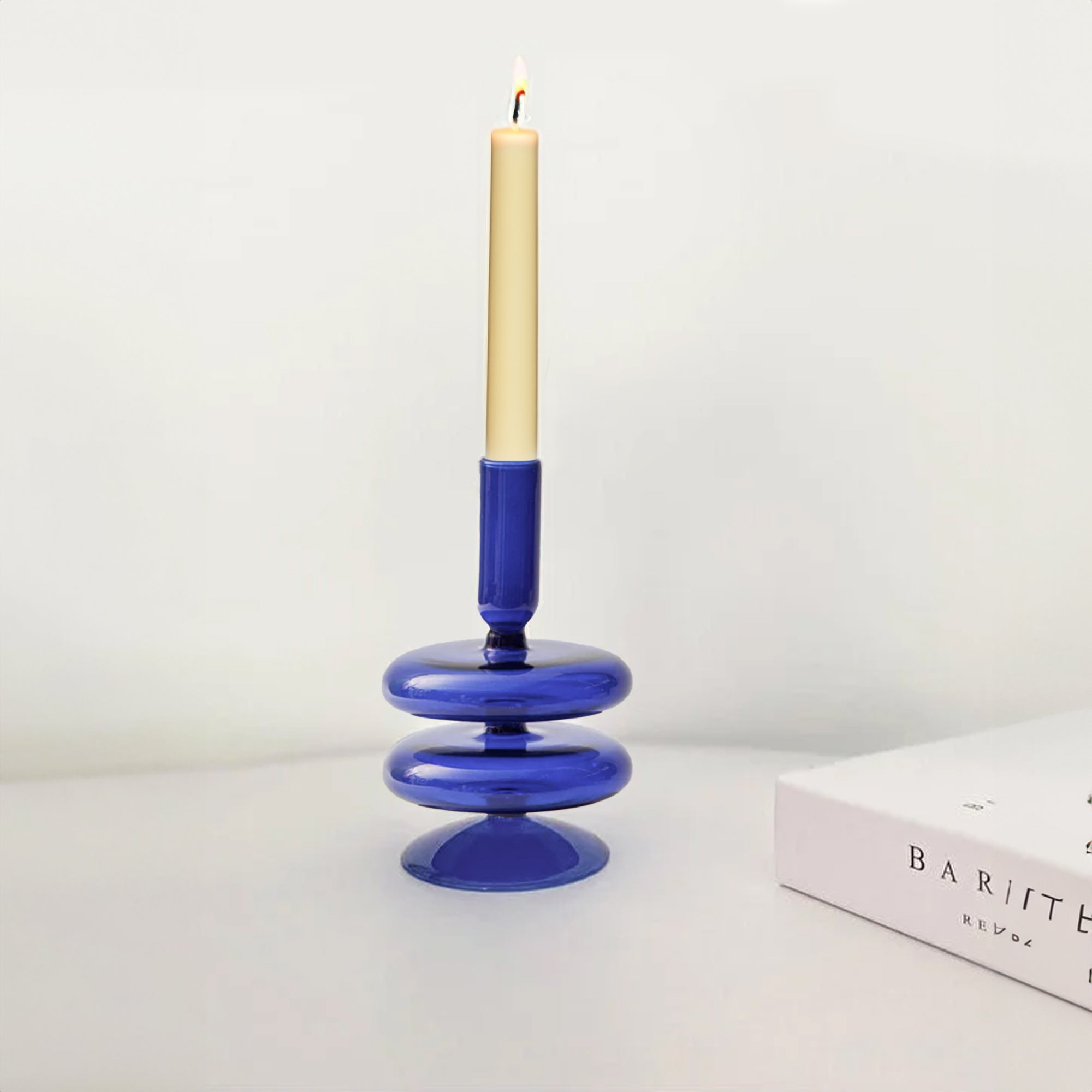 Sprayed Blue Candle Holder 23F117D -  Candle Holders - ebarza Furniture UAE | Shop Modern Furniture in Abu Dhabi & Dubai - مفروشات ايبازرا في الامارات | تسوق اثاث عصري وديكورات مميزة في دبي وابوظبي