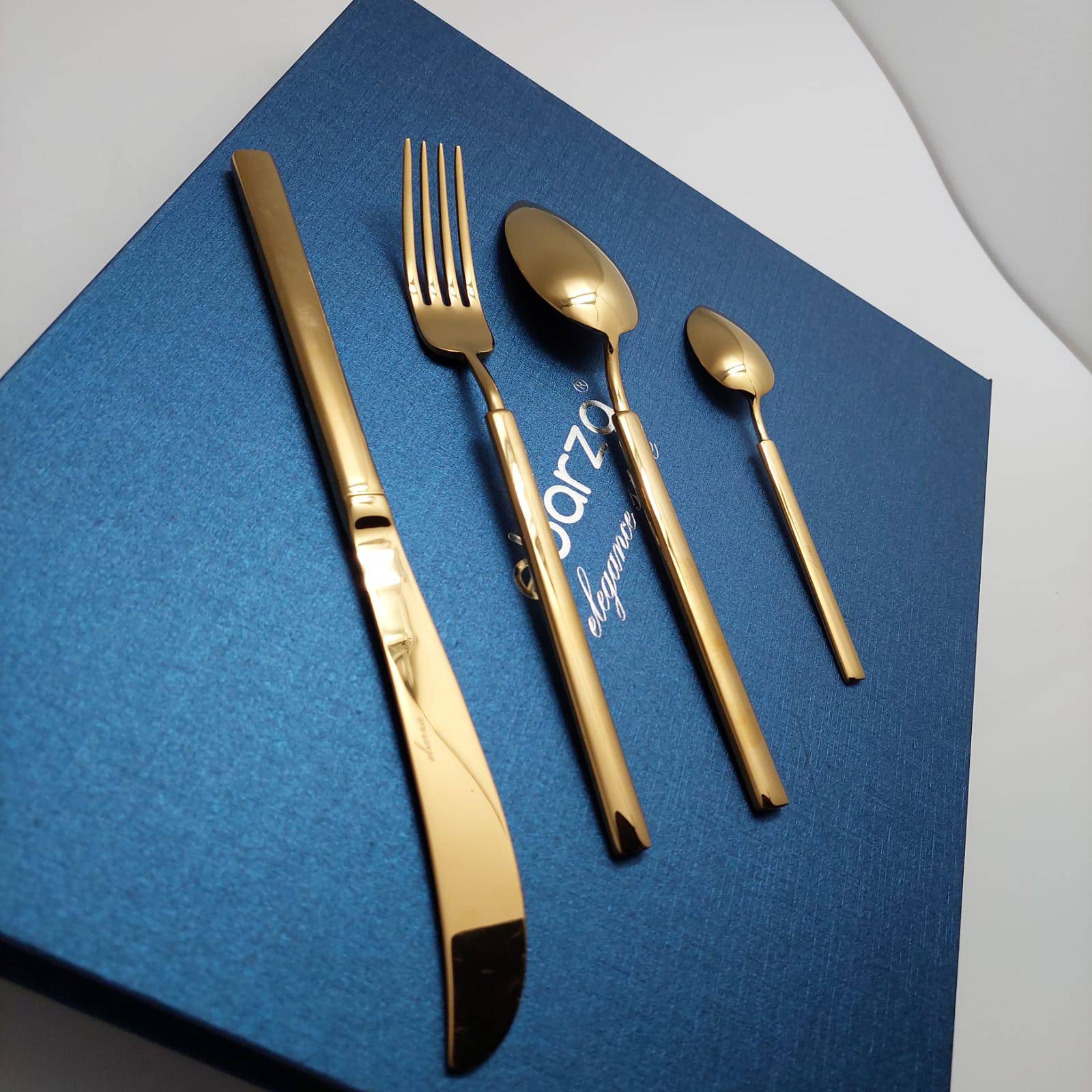 24 Pieces Dax Cutlery Set 9023G -  Cutlery Sets - ebarza Furniture UAE | Shop Modern Furniture in Abu Dhabi & Dubai - مفروشات ايبازرا في الامارات | تسوق اثاث عصري وديكورات مميزة في دبي وابوظبي