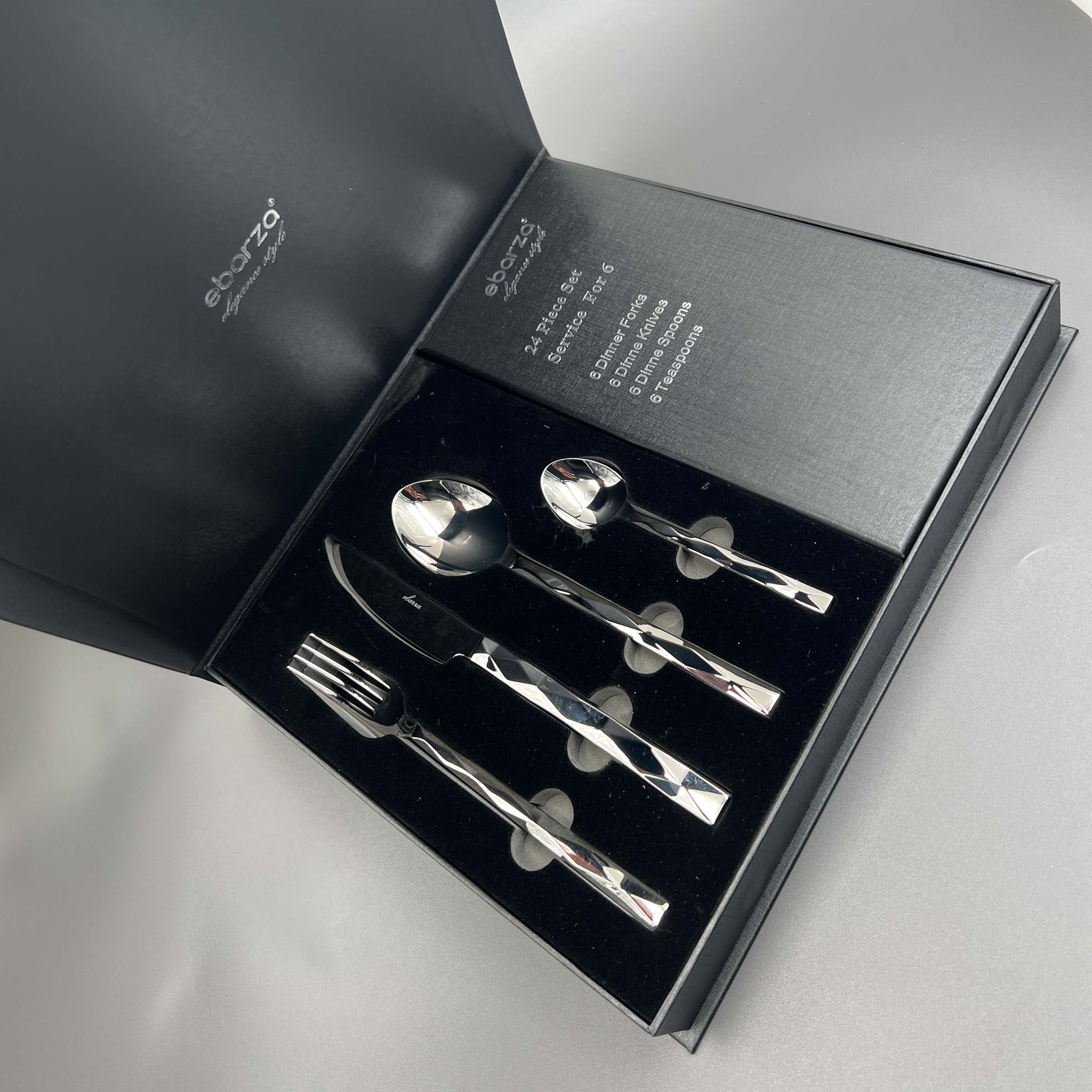 Silhouette Set of 24 pcs Mirror Silver Cutlery Set  6823 -  Cutlery Sets - ebarza Furniture UAE | Shop Modern Furniture in Abu Dhabi & Dubai - مفروشات ايبازرا في الامارات | تسوق اثاث عصري وديكورات مميزة في دبي وابوظبي