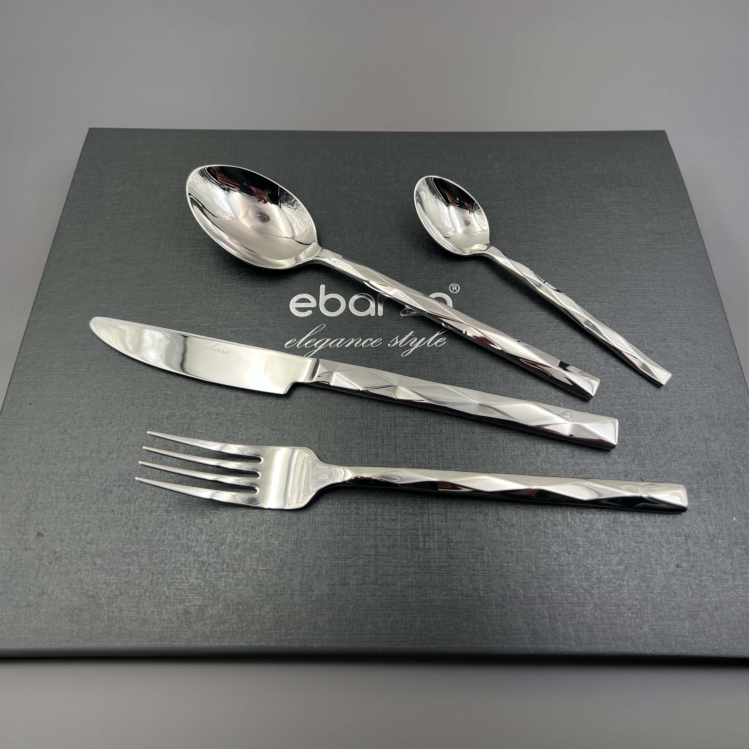 Silhouette Set of 24 pcs Mirror Silver Cutlery Set  6823 -  Cutlery Sets - ebarza Furniture UAE | Shop Modern Furniture in Abu Dhabi & Dubai - مفروشات ايبازرا في الامارات | تسوق اثاث عصري وديكورات مميزة في دبي وابوظبي