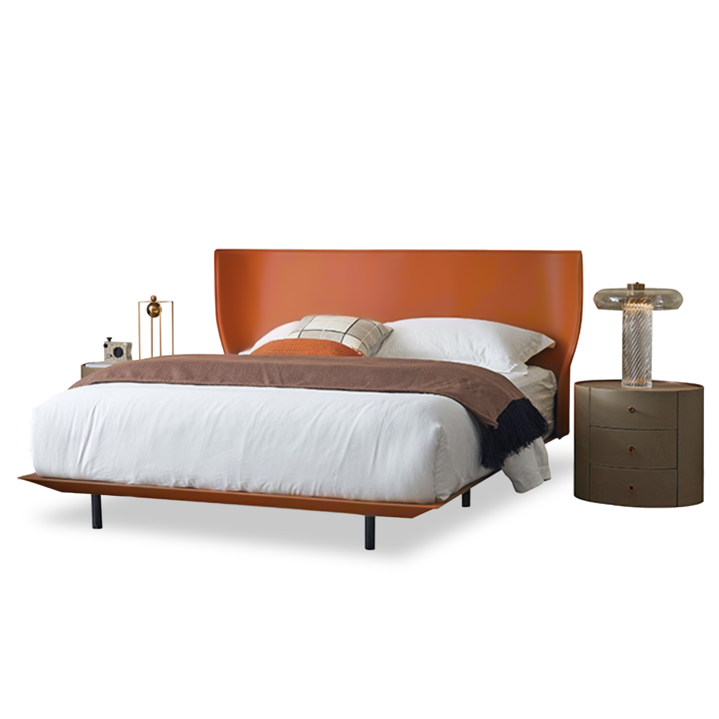 Verona Orange Single Size Bed MLL-F13  M7 orange -  Bedsteads - ebarza Furniture UAE | Shop Modern Furniture in Abu Dhabi & Dubai - مفروشات ايبازرا في الامارات | تسوق اثاث عصري وديكورات مميزة في دبي وابوظبي