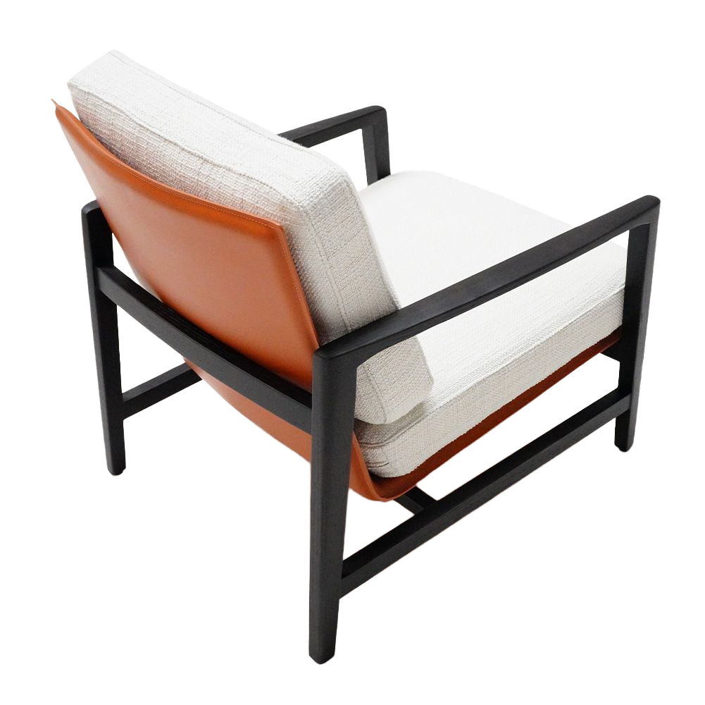 Solid Wood And Saddle Leather Armchair MLL-A106 -  Armchairs - ebarza Furniture UAE | Shop Modern Furniture in Abu Dhabi & Dubai - مفروشات ايبازرا في الامارات | تسوق اثاث عصري وديكورات مميزة في دبي وابوظبي
