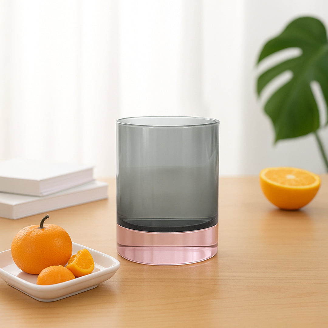 Pink Base + Grey Top Tumbler - C24058FA4 -  Drinkware - ebarza Furniture UAE | Shop Modern Furniture in Abu Dhabi & Dubai - مفروشات ايبازرا في الامارات | تسوق اثاث عصري وديكورات مميزة في دبي وابوظبي