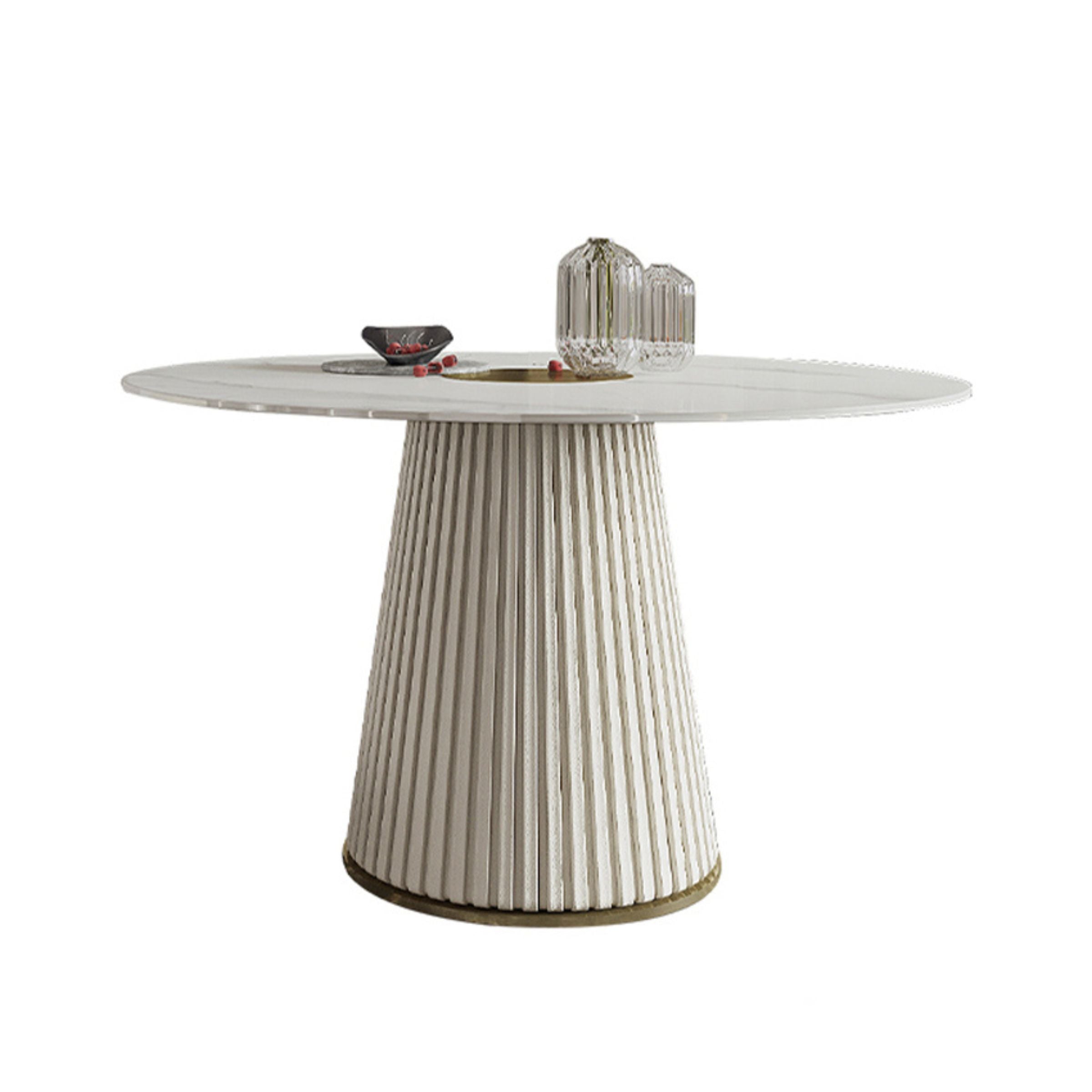 Vardo Sintered Stone Round Dining Table MLL-C16 -  Dining Tables - ebarza Furniture UAE | Shop Modern Furniture in Abu Dhabi & Dubai - مفروشات ايبازرا في الامارات | تسوق اثاث عصري وديكورات مميزة في دبي وابوظبي