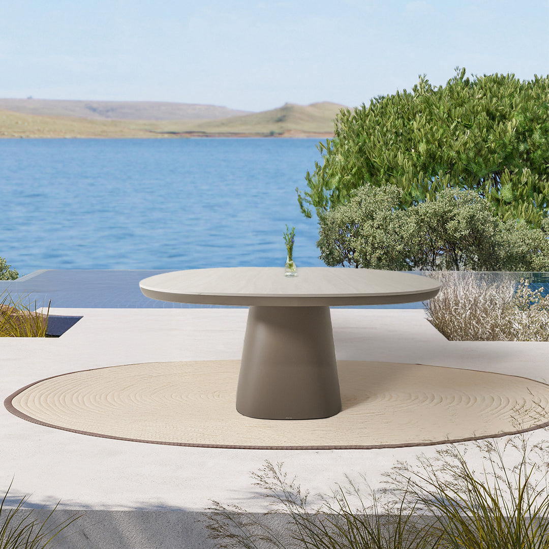 Pre-order 35 Days Delivery Cayenne Outdoor Ceramic Top Dining Table 150cm - AM9030N47CER+AL5540H37ALU/Cayenne -  Outdoor Tables - ebarza Furniture UAE | Shop Modern Furniture in Abu Dhabi & Dubai - مفروشات ايبازرا في الامارات | تسوق اثاث عصري وديكورات مميزة في دبي وابوظبي