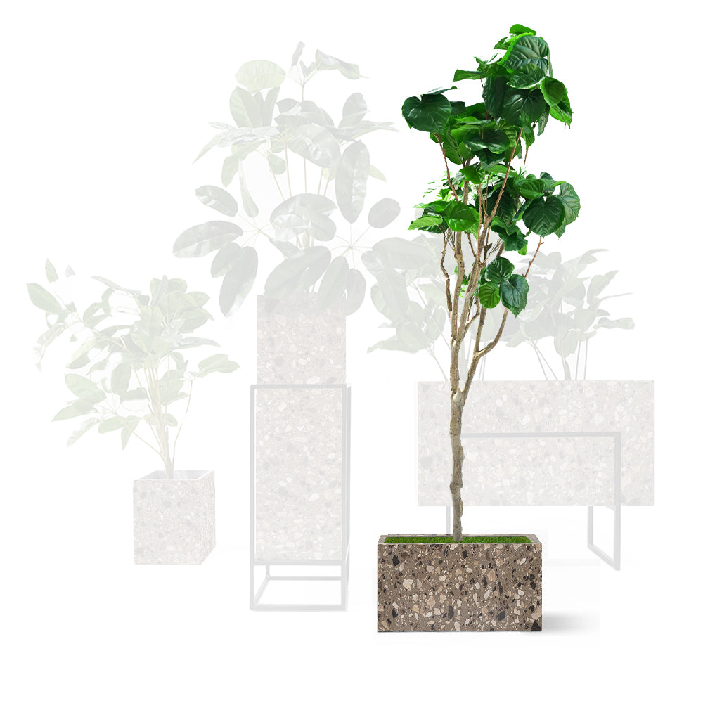 Terrazzo Brown Planter Box 306-N0272 -  Planter Boxes - ebarza Furniture UAE | Shop Modern Furniture in Abu Dhabi & Dubai - مفروشات ايبازرا في الامارات | تسوق اثاث عصري وديكورات مميزة في دبي وابوظبي