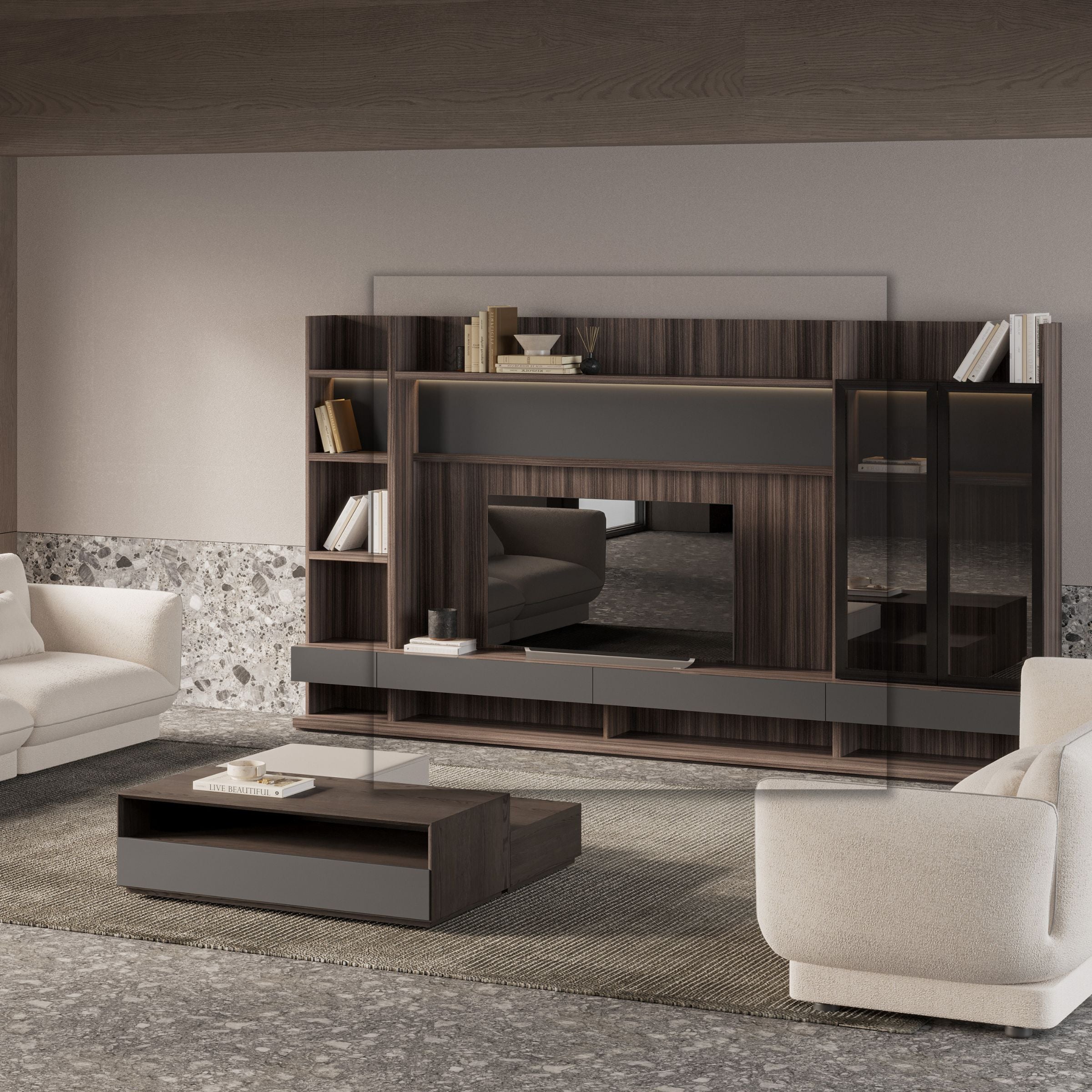 Pre-order 25 Days Delivery Lipa Middle T.V Block Module  - Modular TV / Wall Unit  YOLIPA-TVB -  Bookcases - ebarza Furniture UAE | Shop Modern Furniture in Abu Dhabi & Dubai - مفروشات ايبازرا في الامارات | تسوق اثاث عصري وديكورات مميزة في دبي وابوظبي