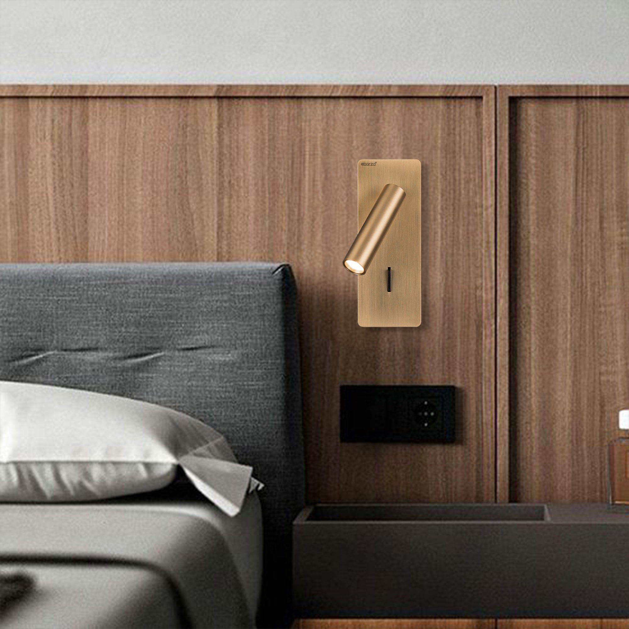 Pre-order for 75 days delivery - Gemini Hotel Style Headboard/ Wall Reading Lamp Gemini-WL (UB)-23-BR -  Wall Lamps - ebarza Furniture UAE | Shop Modern Furniture in Abu Dhabi & Dubai - مفروشات ايبازرا في الامارات | تسوق اثاث عصري وديكورات مميزة في دبي وابوظبي