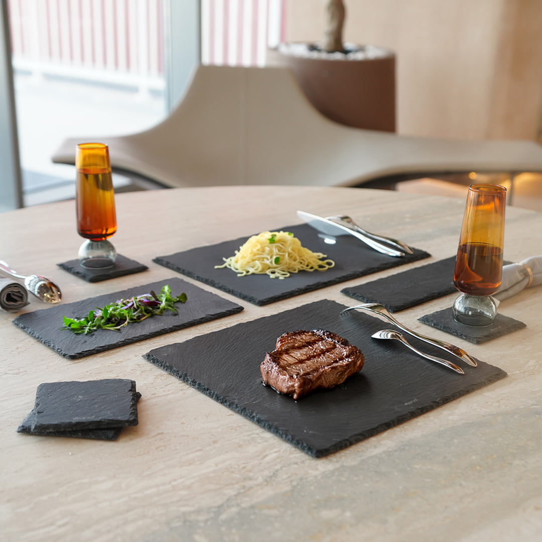 Slate Serving Board Rough Chipped Edges 26x16cm - CKPL2616B -  Trays - ebarza Furniture UAE | Shop Modern Furniture in Abu Dhabi & Dubai - مفروشات ايبازرا في الامارات | تسوق اثاث عصري وديكورات مميزة في دبي وابوظبي