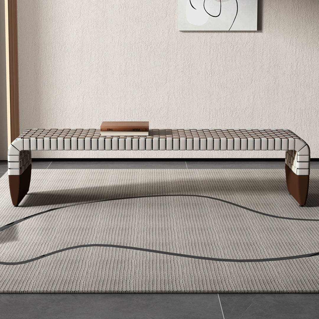 Hanzo Solid Wood & Saddle Leather Bench - JK-A176 -  Benches - ebarza Furniture UAE | Shop Modern Furniture in Abu Dhabi & Dubai - مفروشات ايبازرا في الامارات | تسوق اثاث عصري وديكورات مميزة في دبي وابوظبي