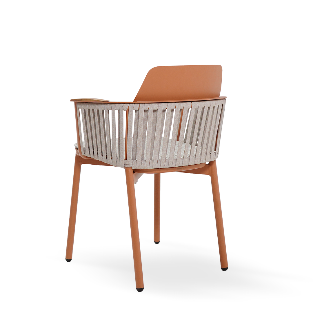 Porto Outdoor Dining/Armchair with Alu Back and PVC Strap - AC2022N04ROP -  Chairs - ebarza Furniture UAE | Shop Modern Furniture in Abu Dhabi & Dubai - مفروشات ايبازرا في الامارات | تسوق اثاث عصري وديكورات مميزة في دبي وابوظبي