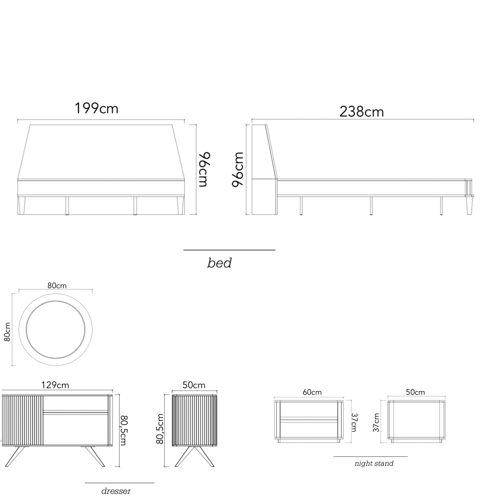 2X Beretta Bed Side Table Beretta-Table -  Bedside Tables - ebarza Furniture UAE | Shop Modern Furniture in Abu Dhabi & Dubai - مفروشات ايبازرا في الامارات | تسوق اثاث عصري وديكورات مميزة في دبي وابوظبي