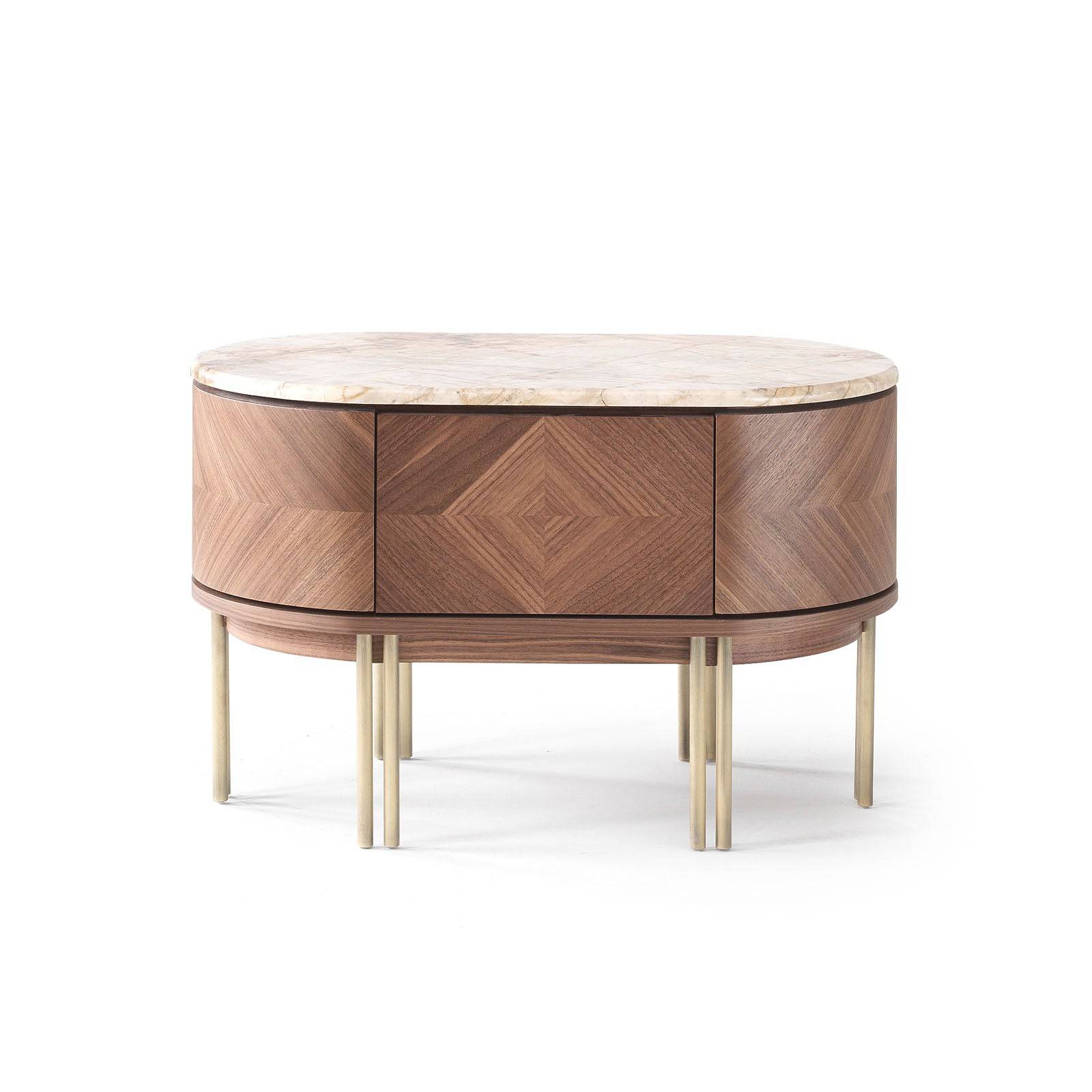 Display Item - 2X Eva Natural Marble Bedside Tables Eva-Side Nakheel -  DISPLAY ITEM - ebarza Furniture UAE | Shop Modern Furniture in Abu Dhabi & Dubai - مفروشات ايبازرا في الامارات | تسوق اثاث عصري وديكورات مميزة في دبي وابوظبي