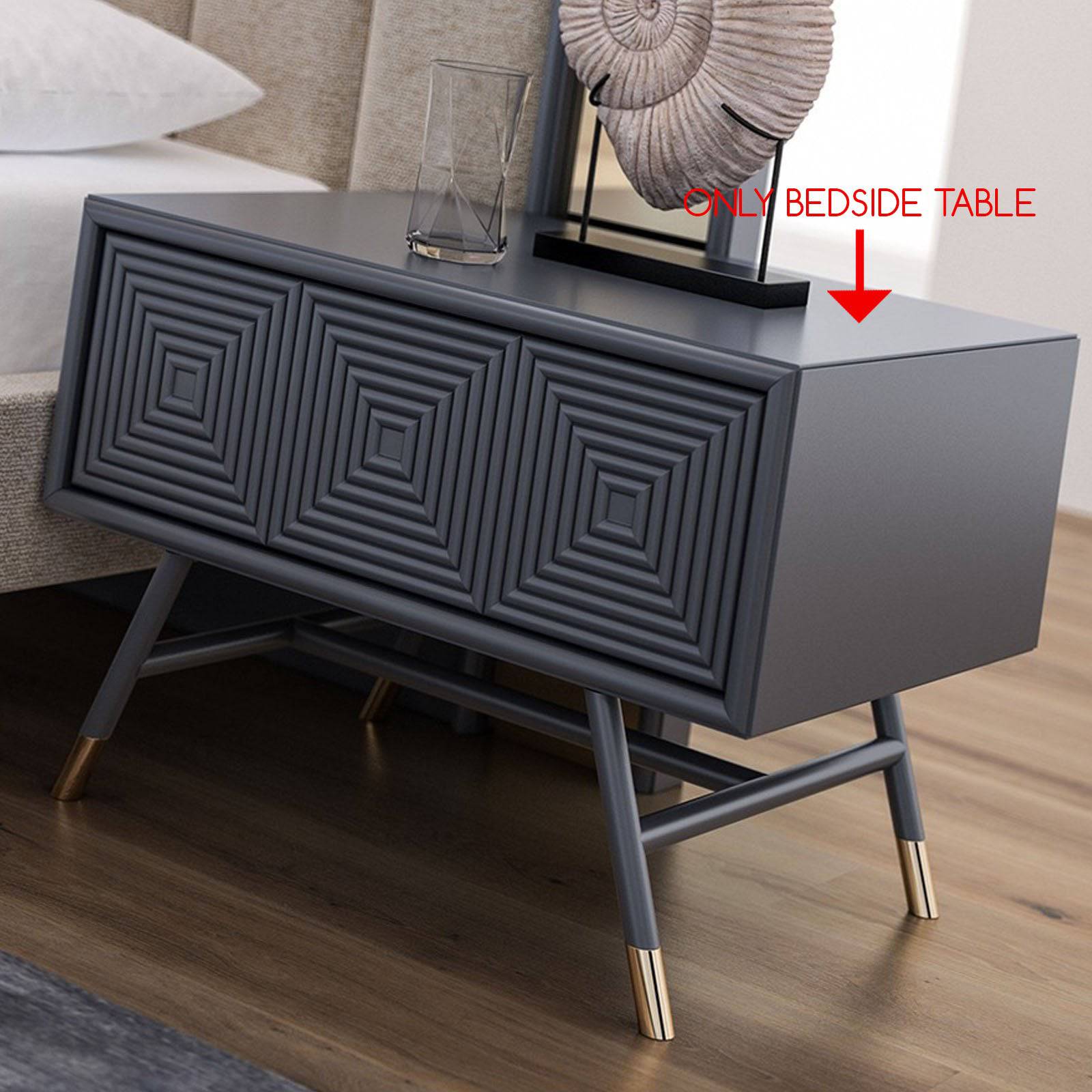 2X Vela Bedside Table Vela009-G-Bedsidetable -  Bedside Tables - ebarza Furniture UAE | Shop Modern Furniture in Abu Dhabi & Dubai - مفروشات ايبازرا في الامارات | تسوق اثاث عصري وديكورات مميزة في دبي وابوظبي