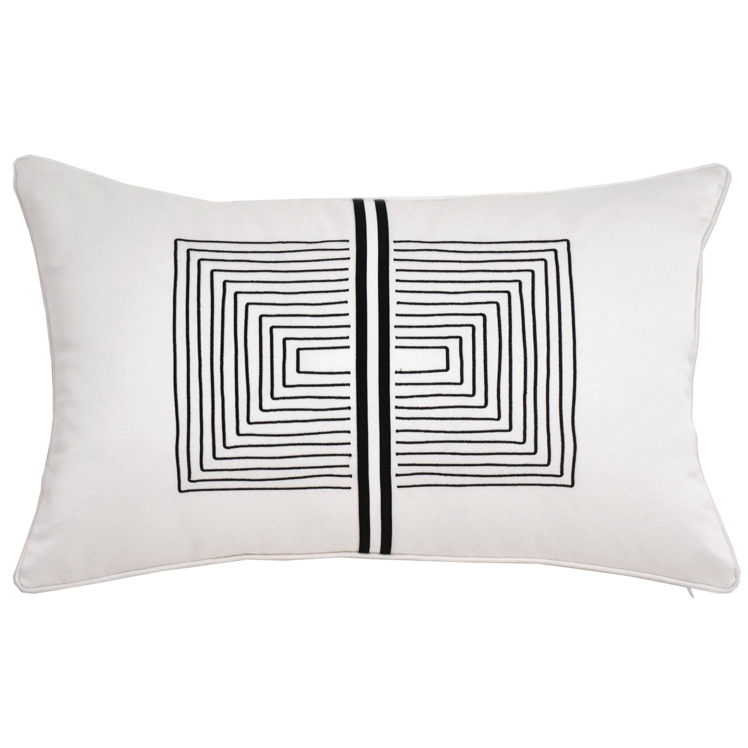 30X55 Cm Seamore Embroidered Ribbon Cushion Ecc-027 -  Cushions - ebarza Furniture UAE | Shop Modern Furniture in Abu Dhabi & Dubai - مفروشات ايبازرا في الامارات | تسوق اثاث عصري وديكورات مميزة في دبي وابوظبي