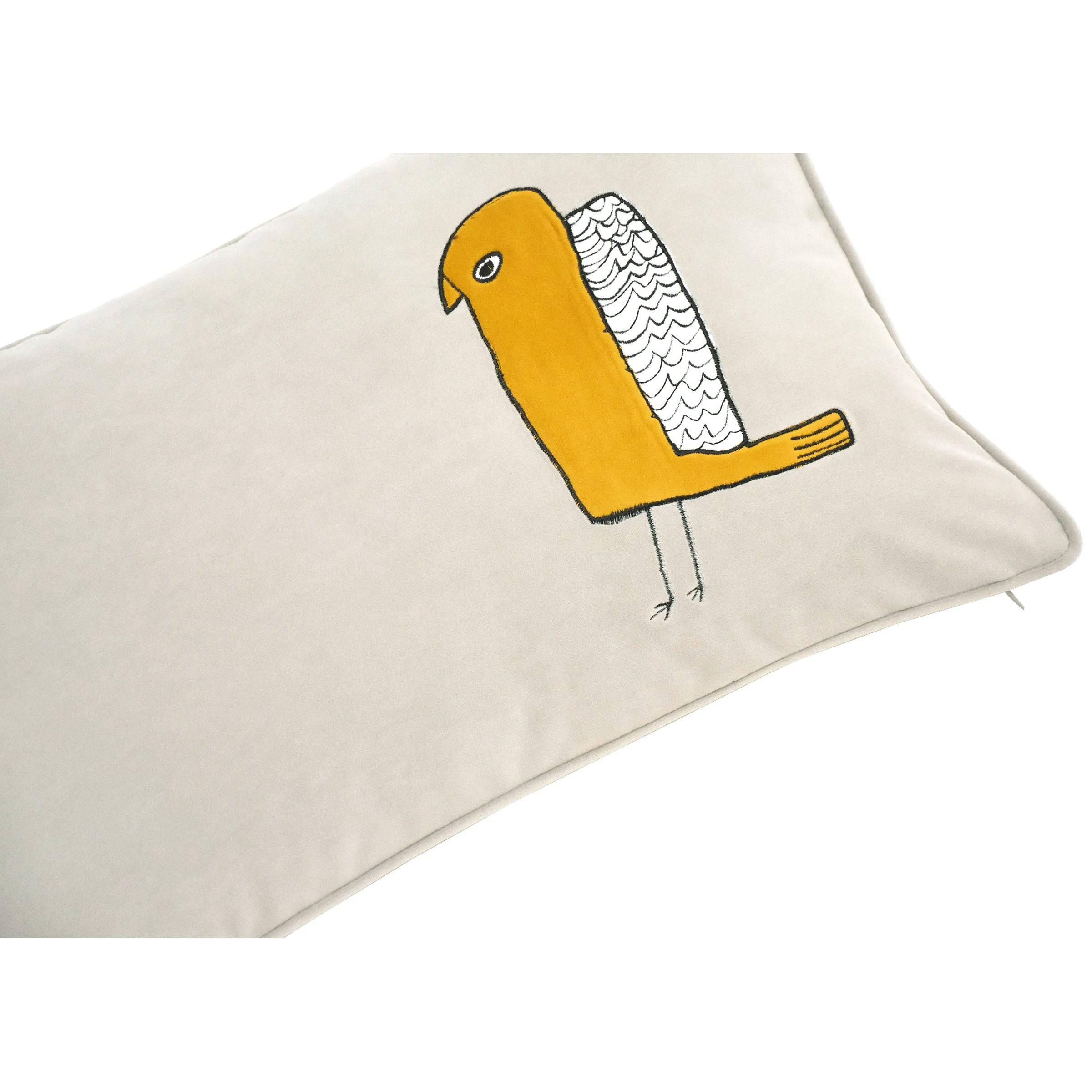 30X55 Cm Small Stone Bird Embroidered Cushion Ecc-028 -  Cushions - ebarza Furniture UAE | Shop Modern Furniture in Abu Dhabi & Dubai - مفروشات ايبازرا في الامارات | تسوق اثاث عصري وديكورات مميزة في دبي وابوظبي