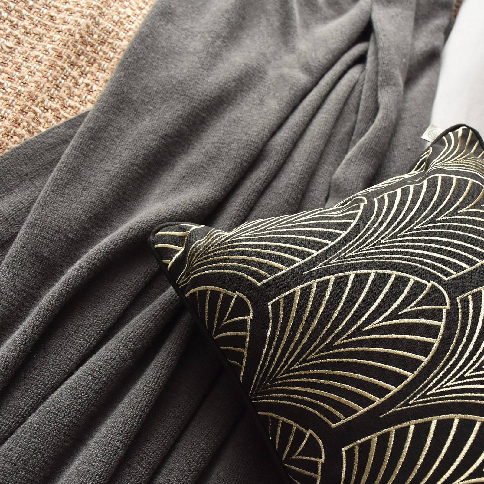 30X55 Cm Vittore Embroidered Throw Cushion Ecc-011 -  Cushions - ebarza Furniture UAE | Shop Modern Furniture in Abu Dhabi & Dubai - مفروشات ايبازرا في الامارات | تسوق اثاث عصري وديكورات مميزة في دبي وابوظبي