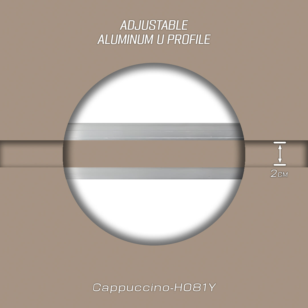 320H-ALUMINUM PROFILE- ADJUSTABLE U-PROFILE  COLOUR: Cappuccino-H081Y
