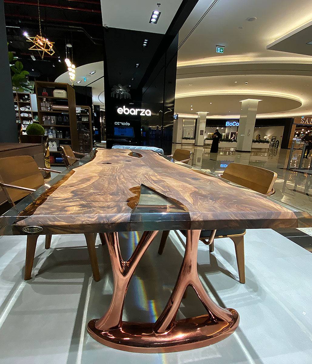 350X100 Cm Live Edge Resin Dining Table Top San350X100 -  Table Tops - ebarza Furniture UAE | Shop Modern Furniture in Abu Dhabi & Dubai - مفروشات ايبازرا في الامارات | تسوق اثاث عصري وديكورات مميزة في دبي وابوظبي