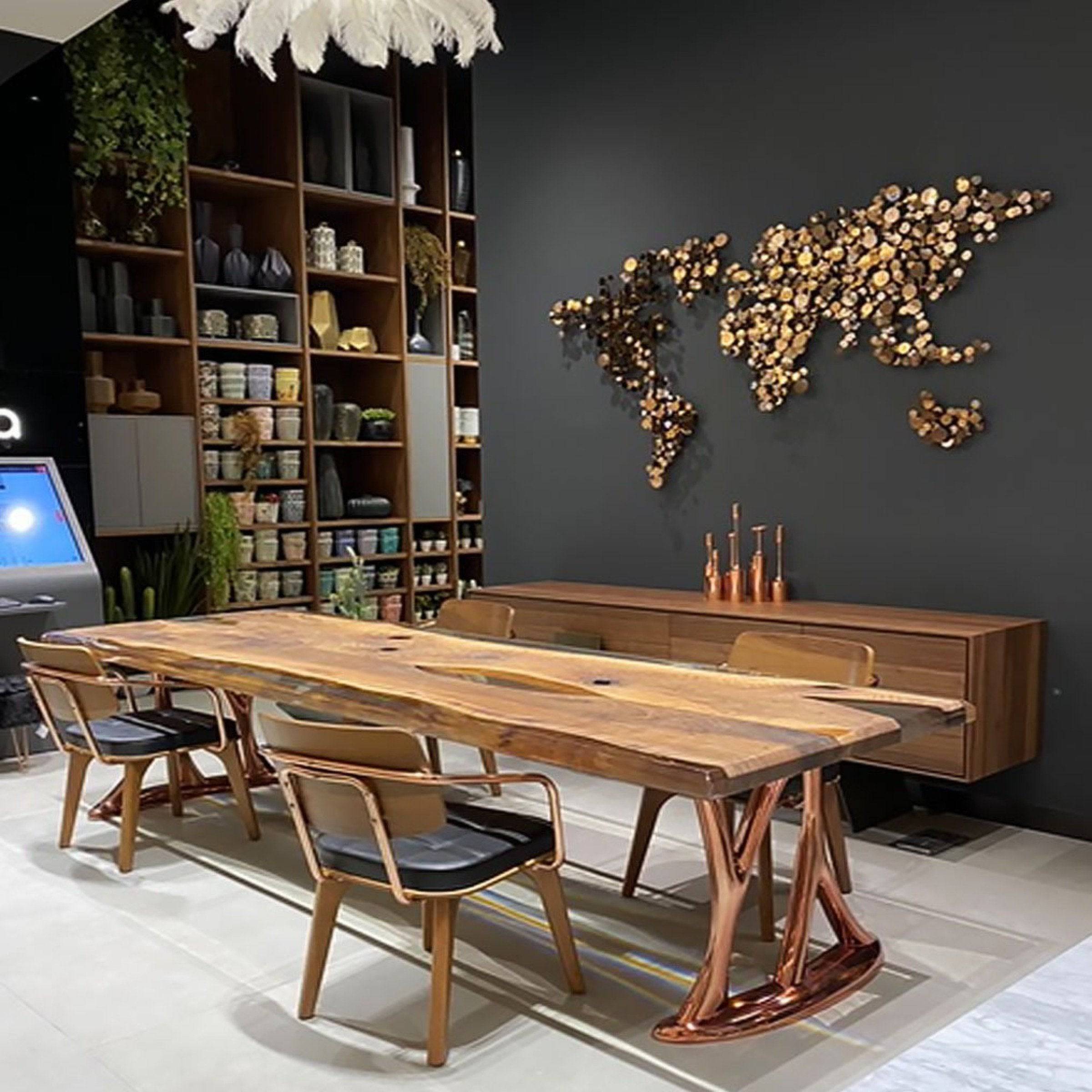350X100 Cm Live Edge Resin Dining Table Top San350X100 -  Table Tops - ebarza Furniture UAE | Shop Modern Furniture in Abu Dhabi & Dubai - مفروشات ايبازرا في الامارات | تسوق اثاث عصري وديكورات مميزة في دبي وابوظبي